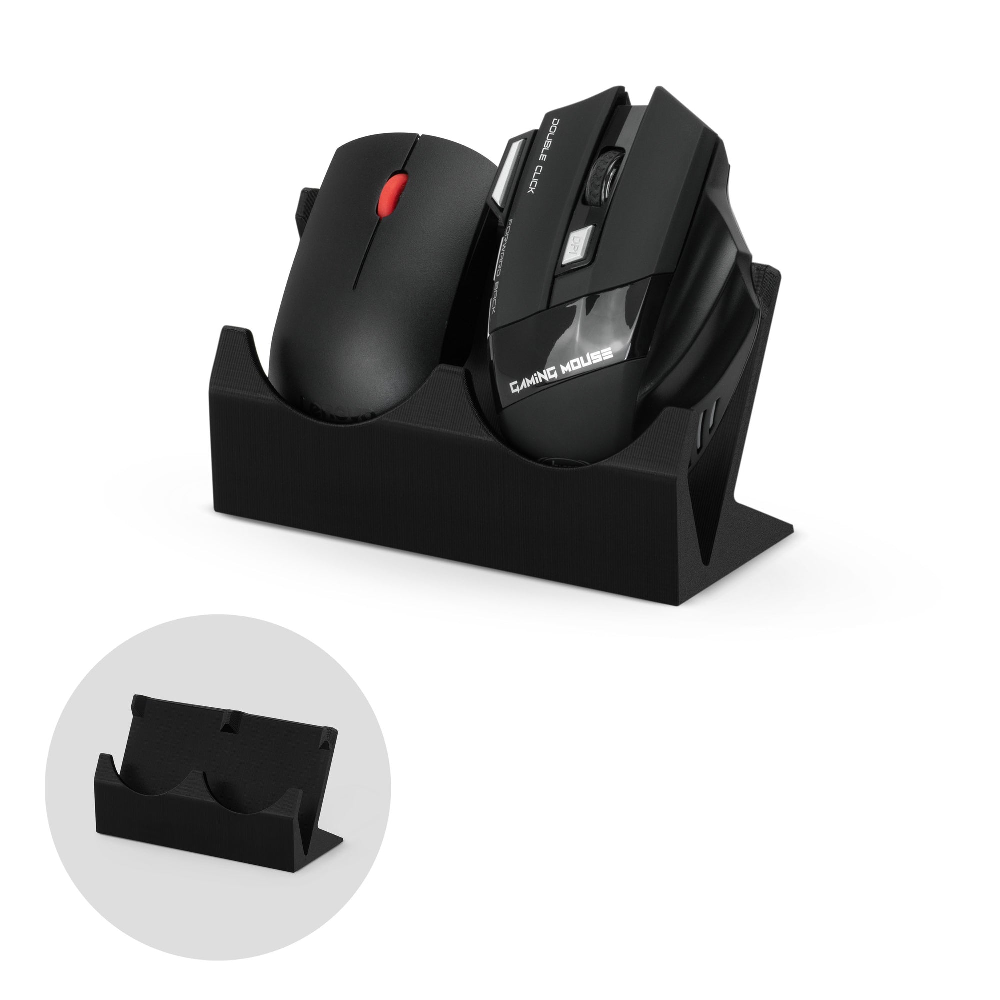 Desktop Dual PC Mouse Stand Holder, Suitable for Small Or Large Gaming & Office Mice From Logitech, Razer, Corsair & More