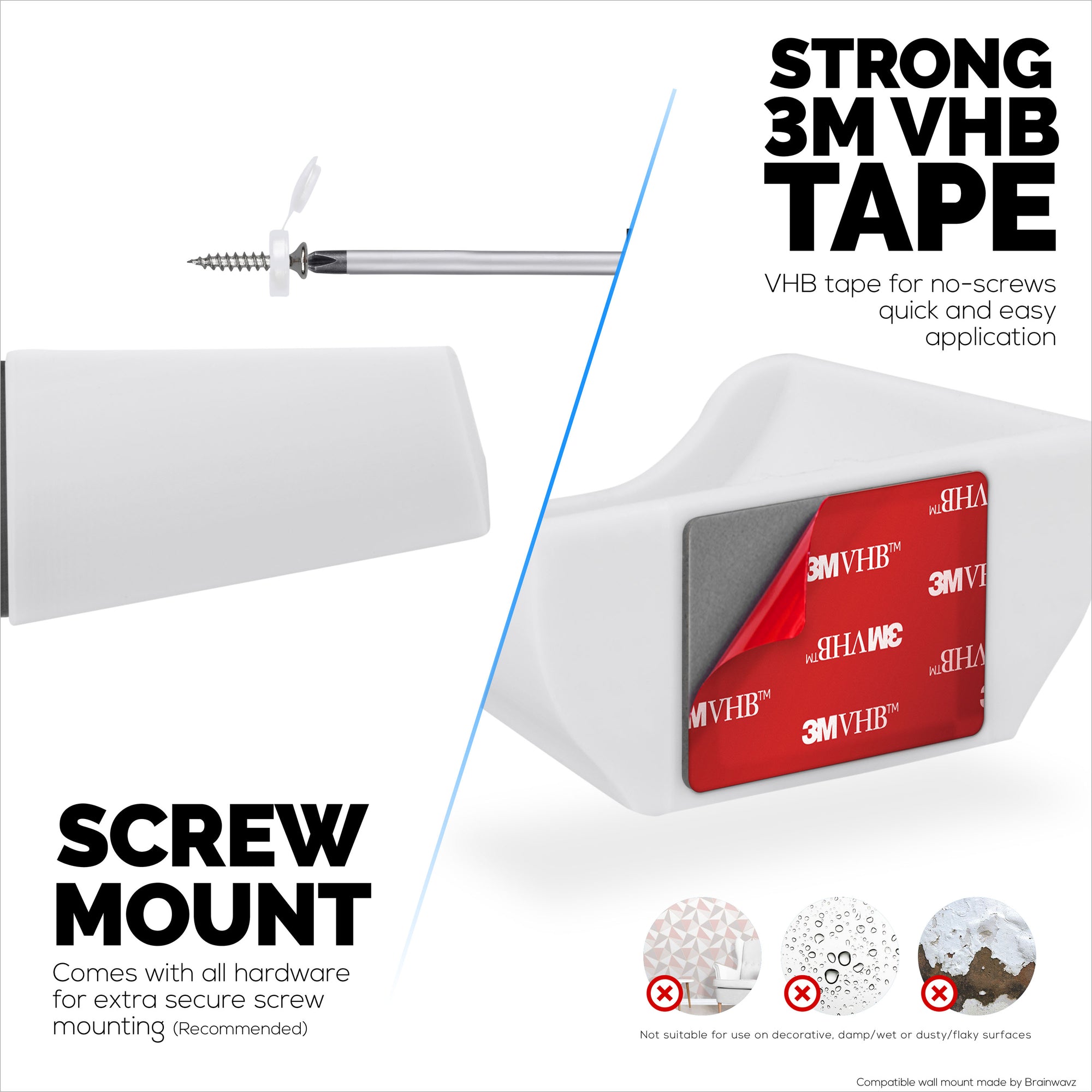 حامل جداري بدون براغي لجهاز راوتر واي فاي شبكي EERO 6 Plus (يعمل فقط مع 6 PLUS)، لاصق VHB قوي، سهل التركيب، يقلل التداخل ويزيد النطاق، يلتصق بالتثبيت والتثبيت