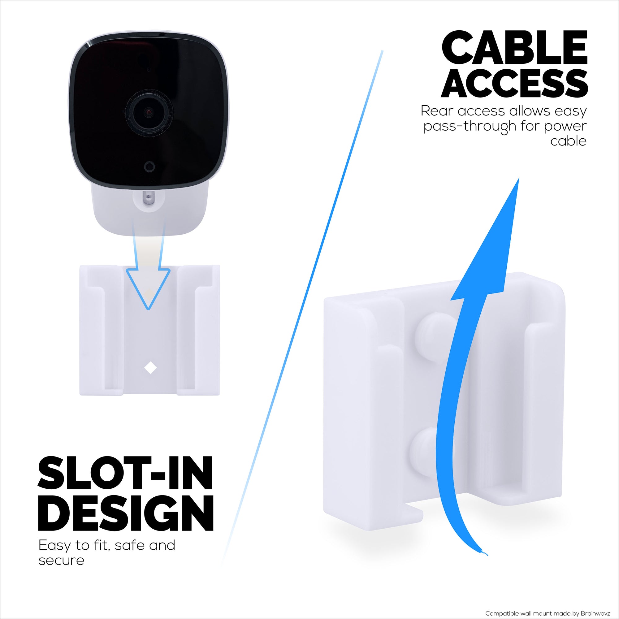 قطعتان من حامل التثبيت على الحائط اللاصق لكاميرا الأمان Eufy Solo C2 / C24 (T120X)، يتم تثبيته وتثبيته بالمسمار