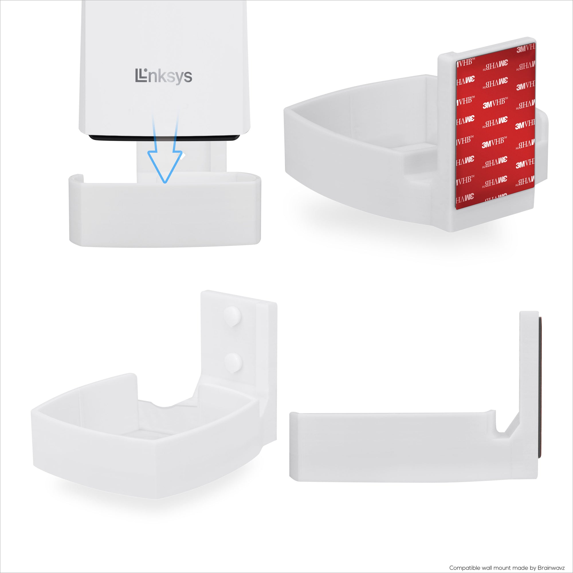 Wall Mount For Linksys MX4200 Mesh WiFi 6 (AX4200) Router, Easy to Install Holder Bracket, Reduce Interference & Clutter