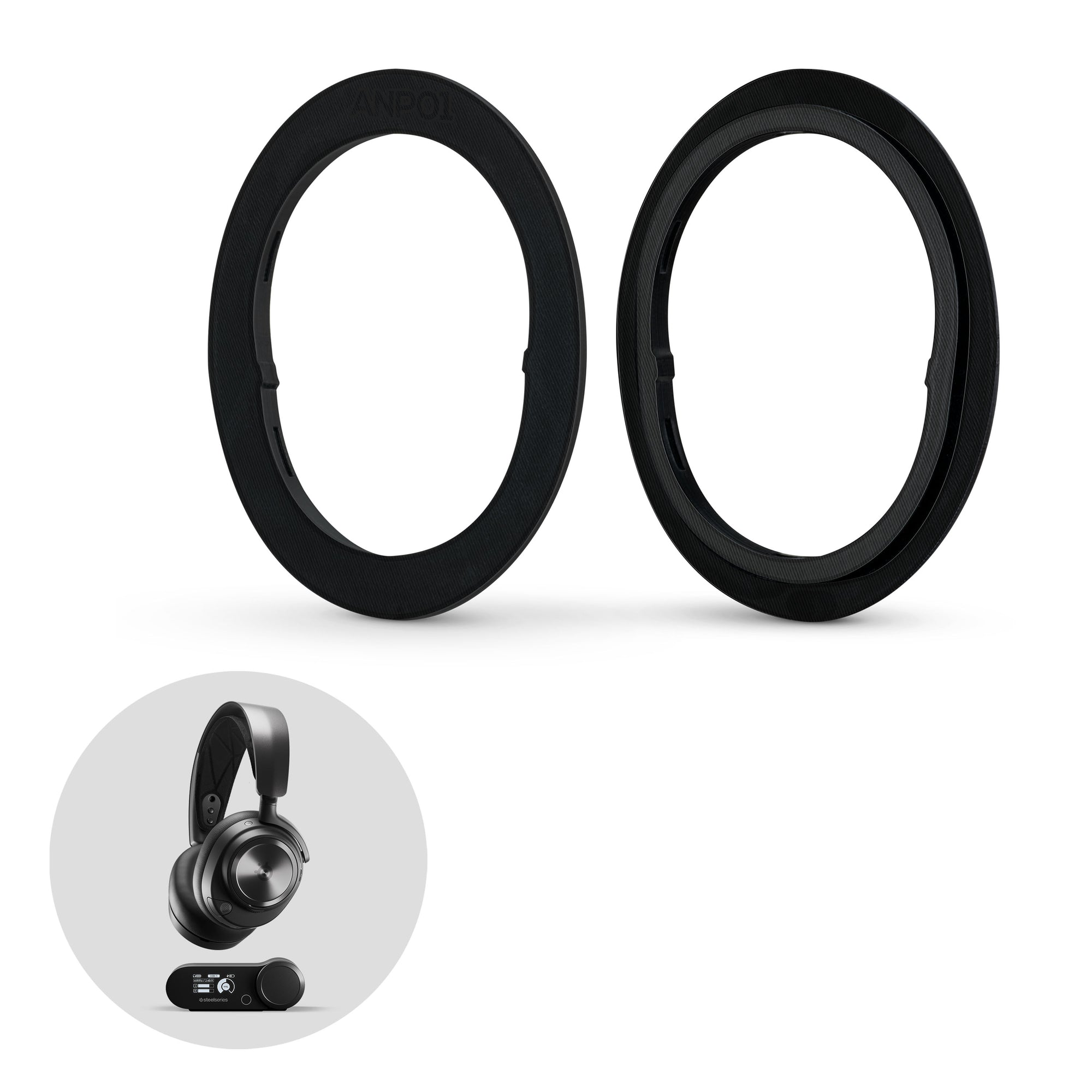 حلقة محول وسادات الأذن لسماعة الألعاب اللاسلكية ستيل سيريز Arctis Nova Pro - للاستخدام مع وسادات أذن Brainwavz البيضاوية و ProStock و SteelSeries