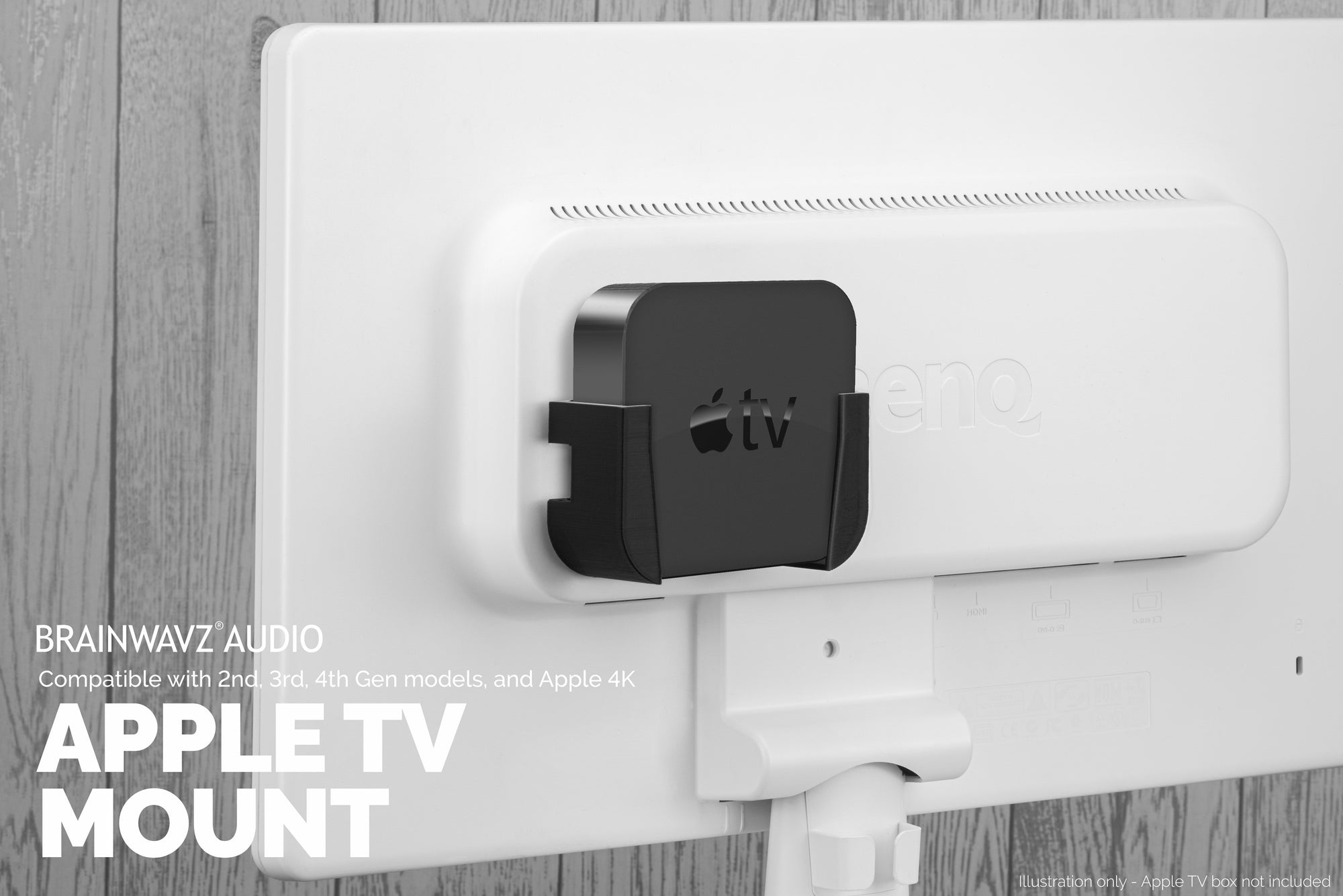Apple TV 4K & HD Adhesive Wall & TV Mount - No Screws or Mess