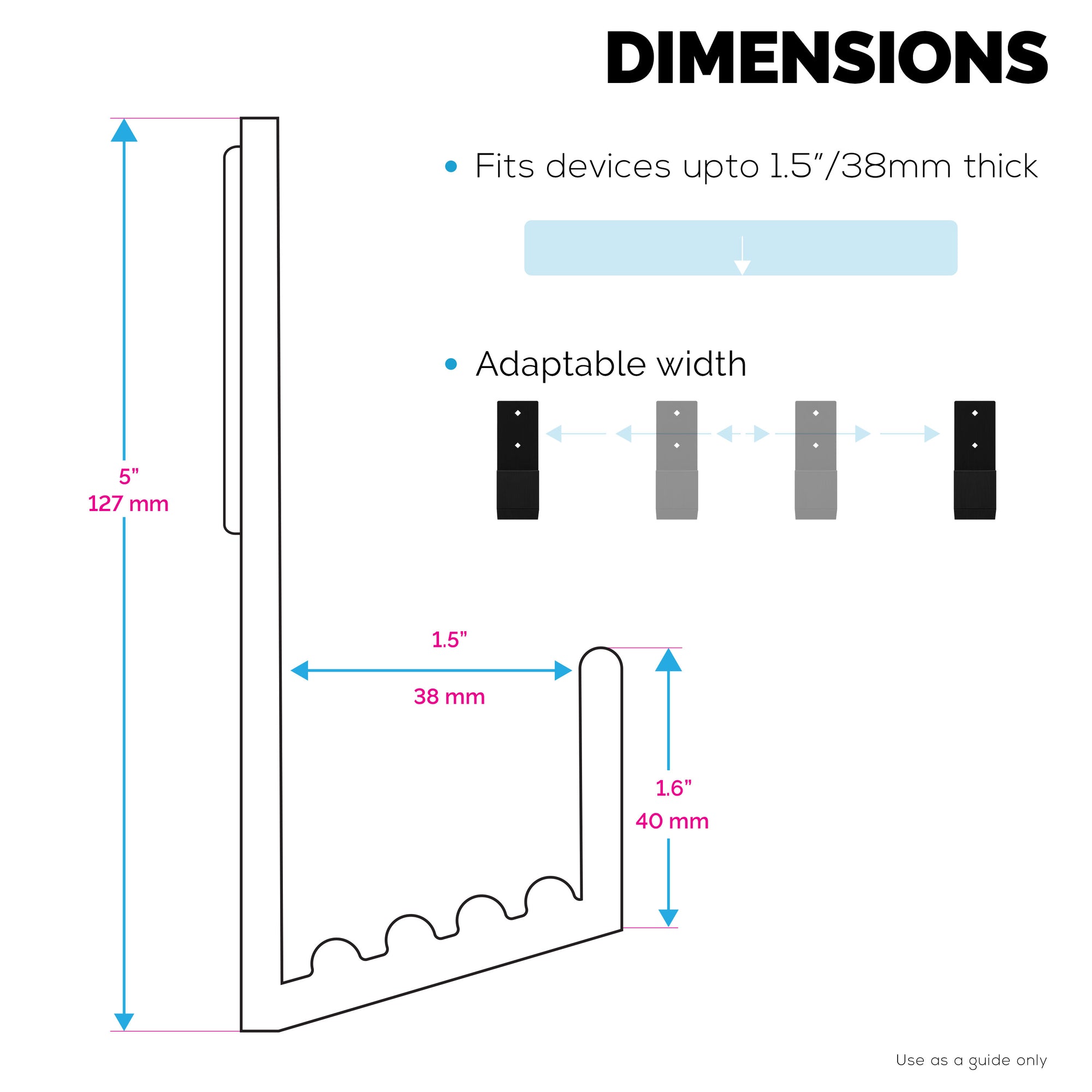 حامل شماعات مثبت على الحائط بحجم 1.5 بوصة ، لأجهزة التوجيه وأجهزة الكمبيوتر المحمولة والمودم وشبكة Wifi و Apple TV ومحول الشبكة والمزيد ، للأجهزة التي يصل عرضها إلى 1.5 بوصة / 38 مم ، وهي لاصقة ومثبتة بالبراغي