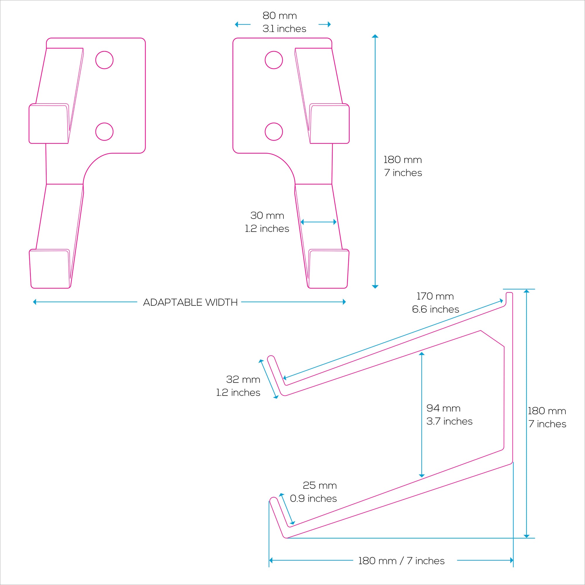 حامل لوحة مفاتيح الألعاب المزدوجة للتثبيت على الحائط - تركيب لاصق أو مثبت ببراغي - حل أنيق وموفر للمساحة للاعبين ، المنزل والمكتب (KBW04)