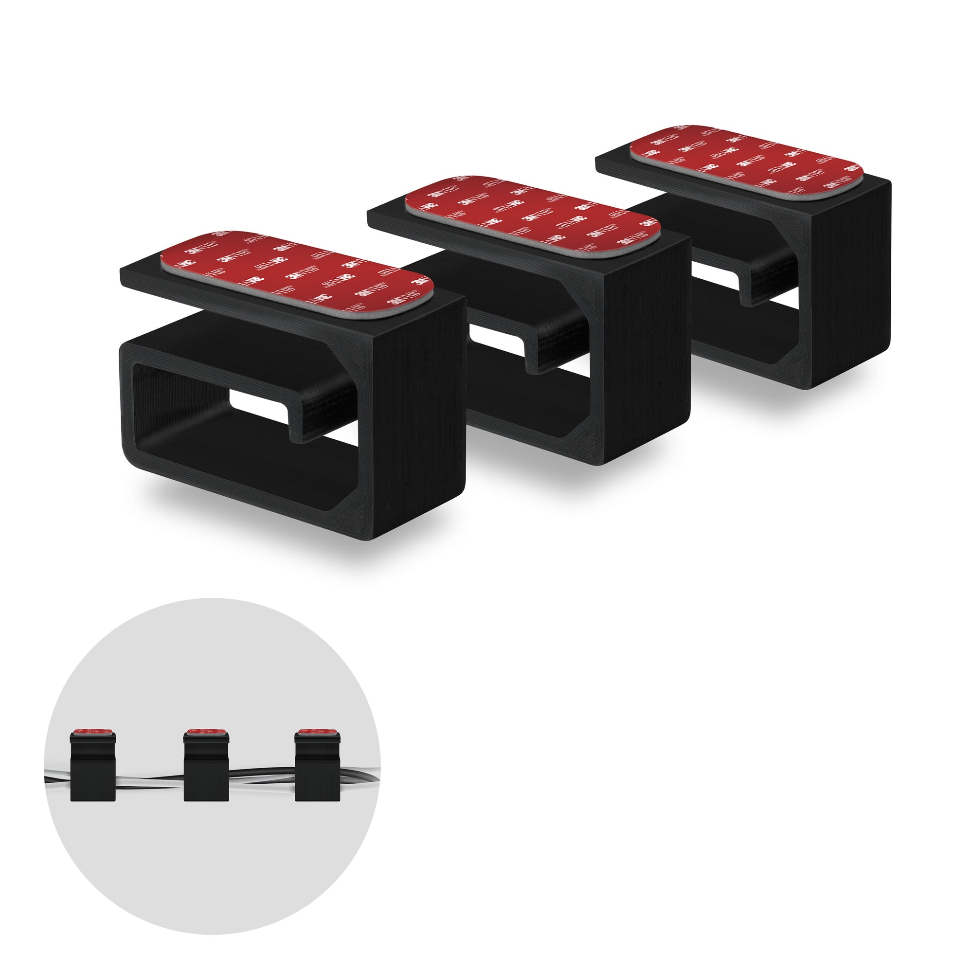 3 قطع من حامل منظم الكابلات اللاصق VHB ، للكابلات الثقيلة وأسلاك الكمبيوتر الشخصي والأسلاك ذات اللاصق القوي ، تحت إدارة جبل المكتب - صغير