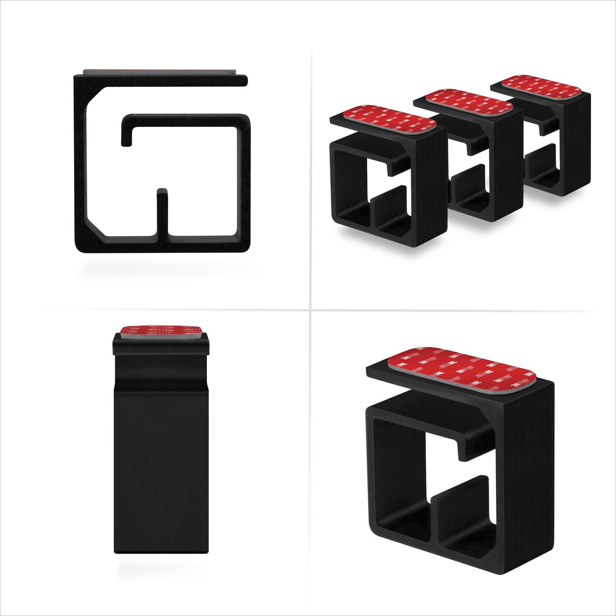 3 قطع من حامل منظم الكابلات VHB ، للكابلات الثقيلة ، وأسلاك الكمبيوتر الشخصي مع مادة لاصقة قوية ، ونظام إدارة جبل المكتب - كبير