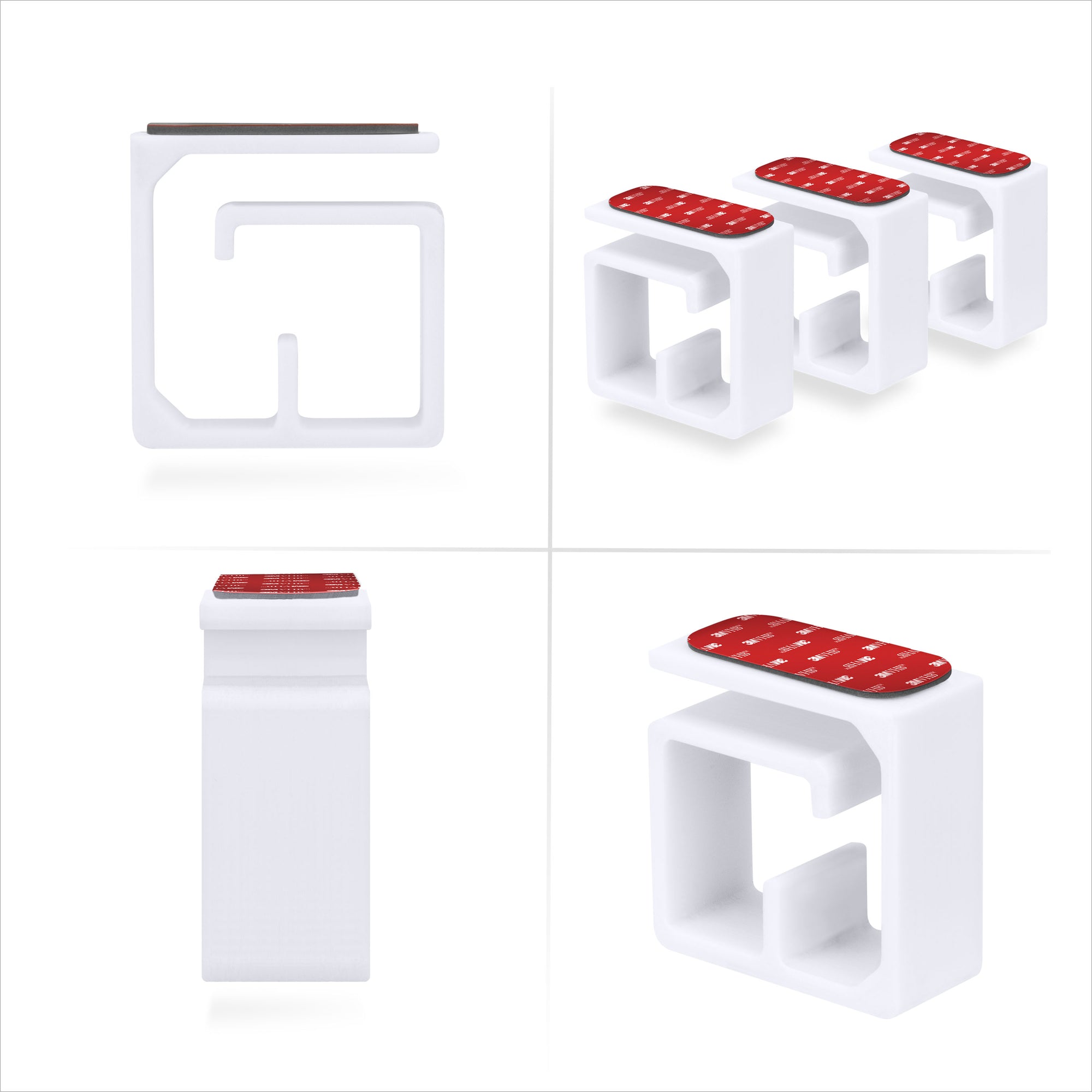 3 قطع من حامل منظم الكابلات VHB ، للكابلات الثقيلة ، وأسلاك الكمبيوتر الشخصي مع مادة لاصقة قوية ، ونظام إدارة جبل المكتب - كبير