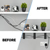 3pc VHB Cable Organizer Holder, For Heavy Cables, PC Cords &amp; Wires with Strong Adhesive, Under Desk Mount Management System - XL