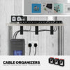 3pc VHB Cable Organizer Holder, For Heavy Cables, PC Cords &amp; Wires with Strong Adhesive, Under Desk Mount Management System - XL