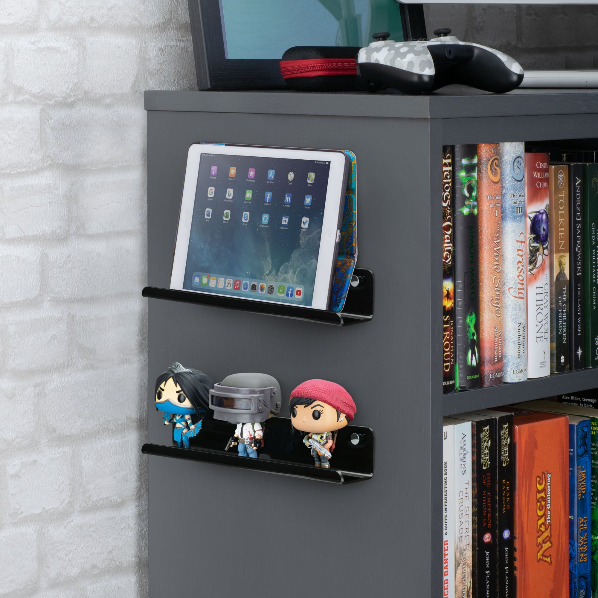 2 عبوة 12 بوصة حامل رف عائم رفيع ، حامل لاصق أو لولبي ، للأجهزة اللوحية ، سجلات الفينيل ، إطارات الصور ، الهواتف ، أرفف حامل عالمية