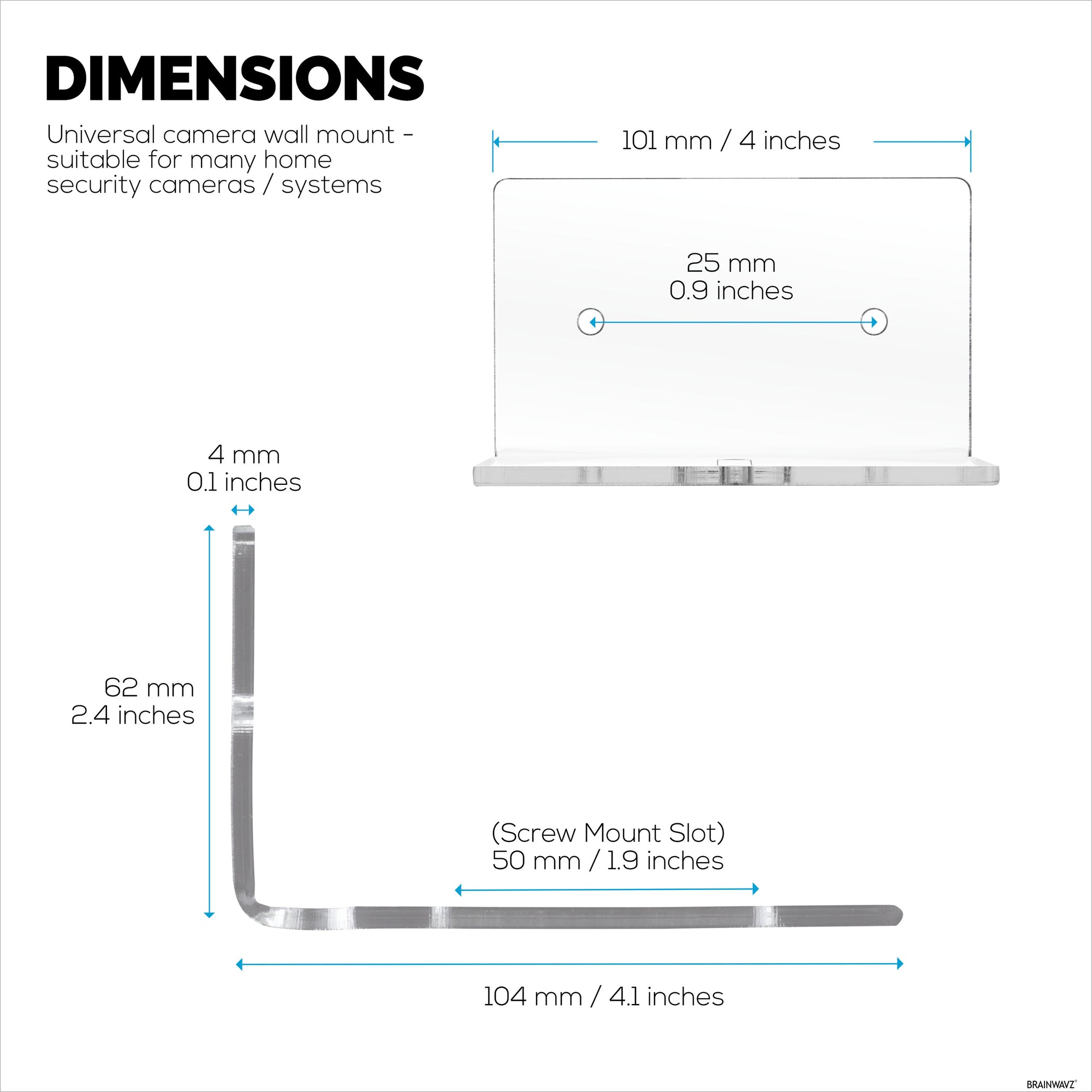 عبوتان من أرفف صغيرة للتثبيت على الحائط مقاس 2 بوصات للكاميرات الأمنية وشاشات مراقبة الأطفال ومكبرات الصوت والمزيد ، لاصق ومسمار داخلي ، رف عائم عالمي ، سهل التركيب