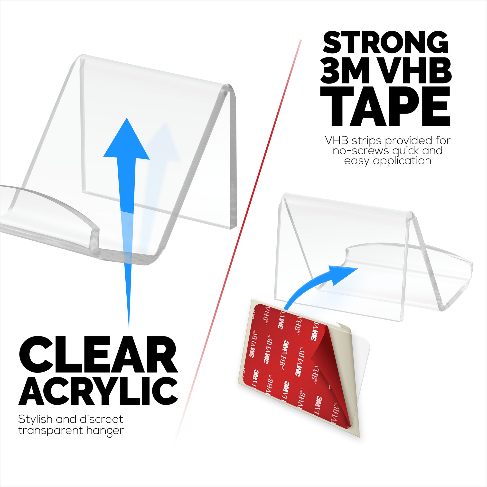 قطعتان من أدوات التحكم في الألعاب من الأكريليك ، حامل تعليق مثبت على الحائط لأجهزة XBOX و PlayStation و PC والمزيد ، لاصق قوي VHB ، مناسب عالمي