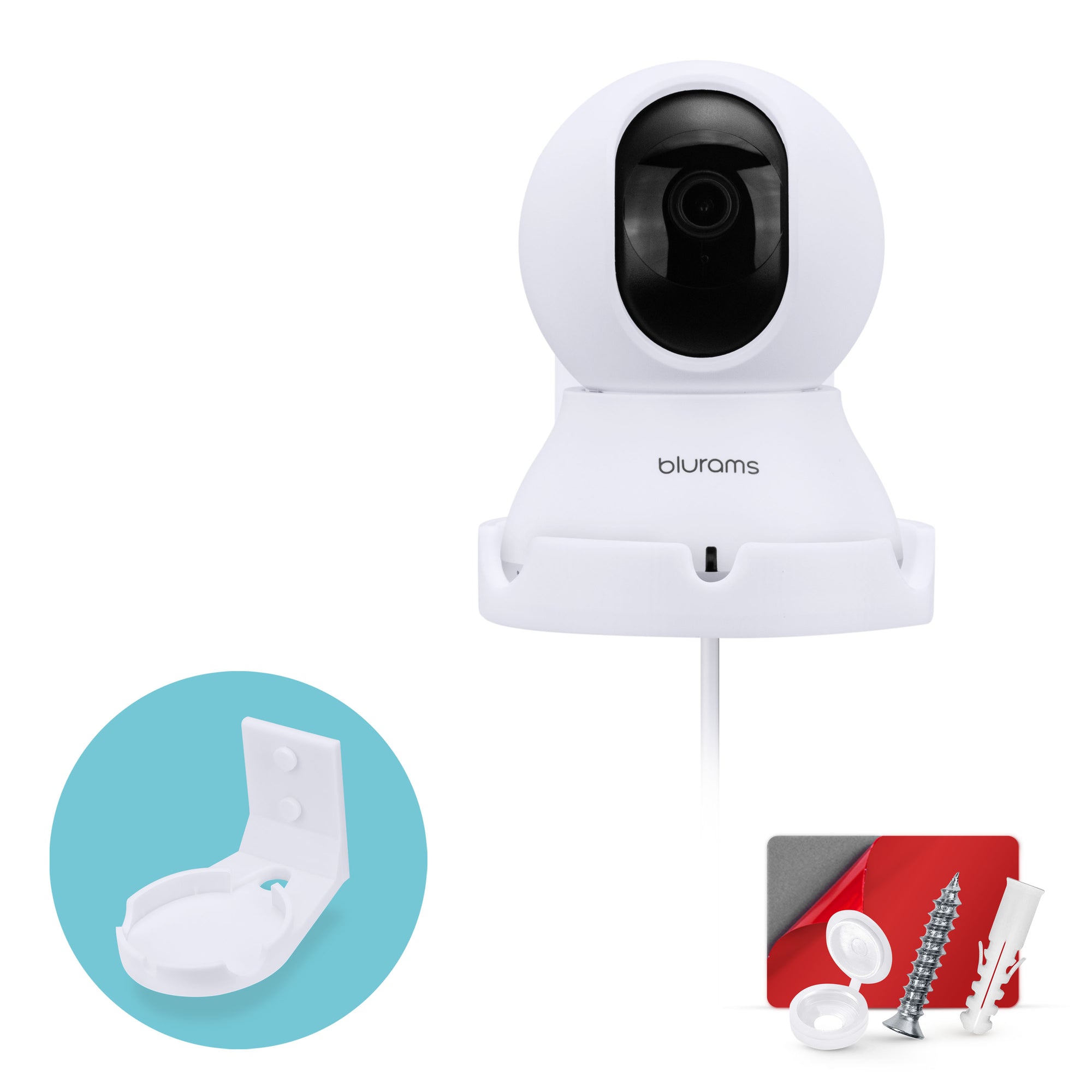 حامل حائط لكاميرا الأمن Blurams A31 2K ، حامل كاميرا أمان لاصق ، يقلل من البقع العمياء والفوضى ، تركيب لاصق ومثبت ببراغي