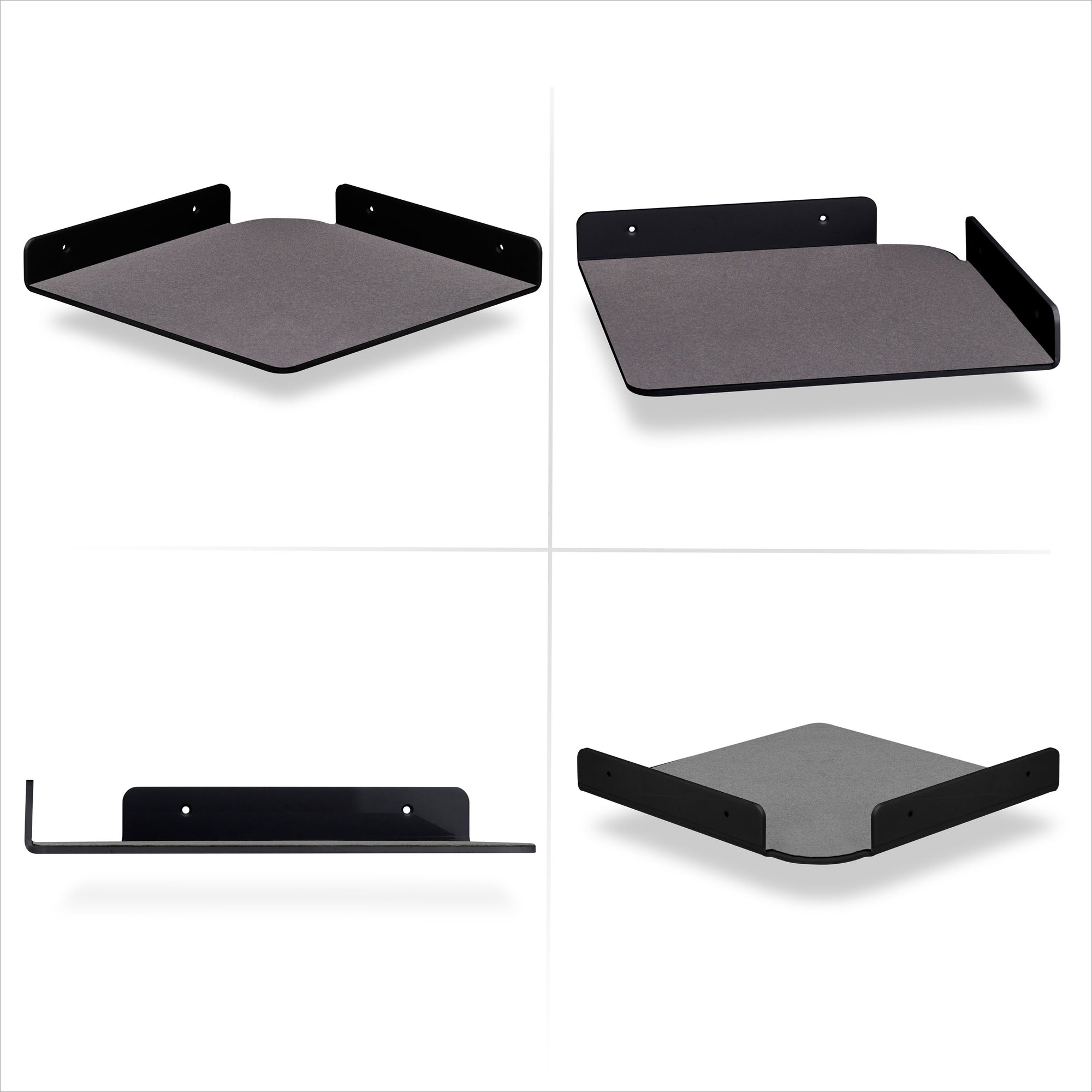 2-Pack 10 "رف عائم زاوية للسماعات ، والكتب ، والديكور ، والنباتات ، والكاميرات ، والصور ، والمطبخ ، والحمام ، وأجهزة التوجيه والمزيد من الرفوف الصغيرة للحائط الأكريليكي