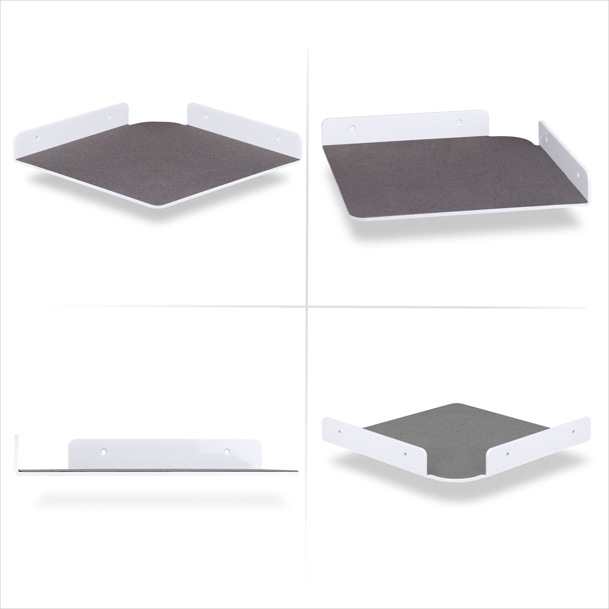 2-Pack 10 "رف عائم زاوية للسماعات ، والكتب ، والديكور ، والنباتات ، والكاميرات ، والصور ، والمطبخ ، والحمام ، وأجهزة التوجيه والمزيد من الرفوف الصغيرة للحائط الأكريليكي