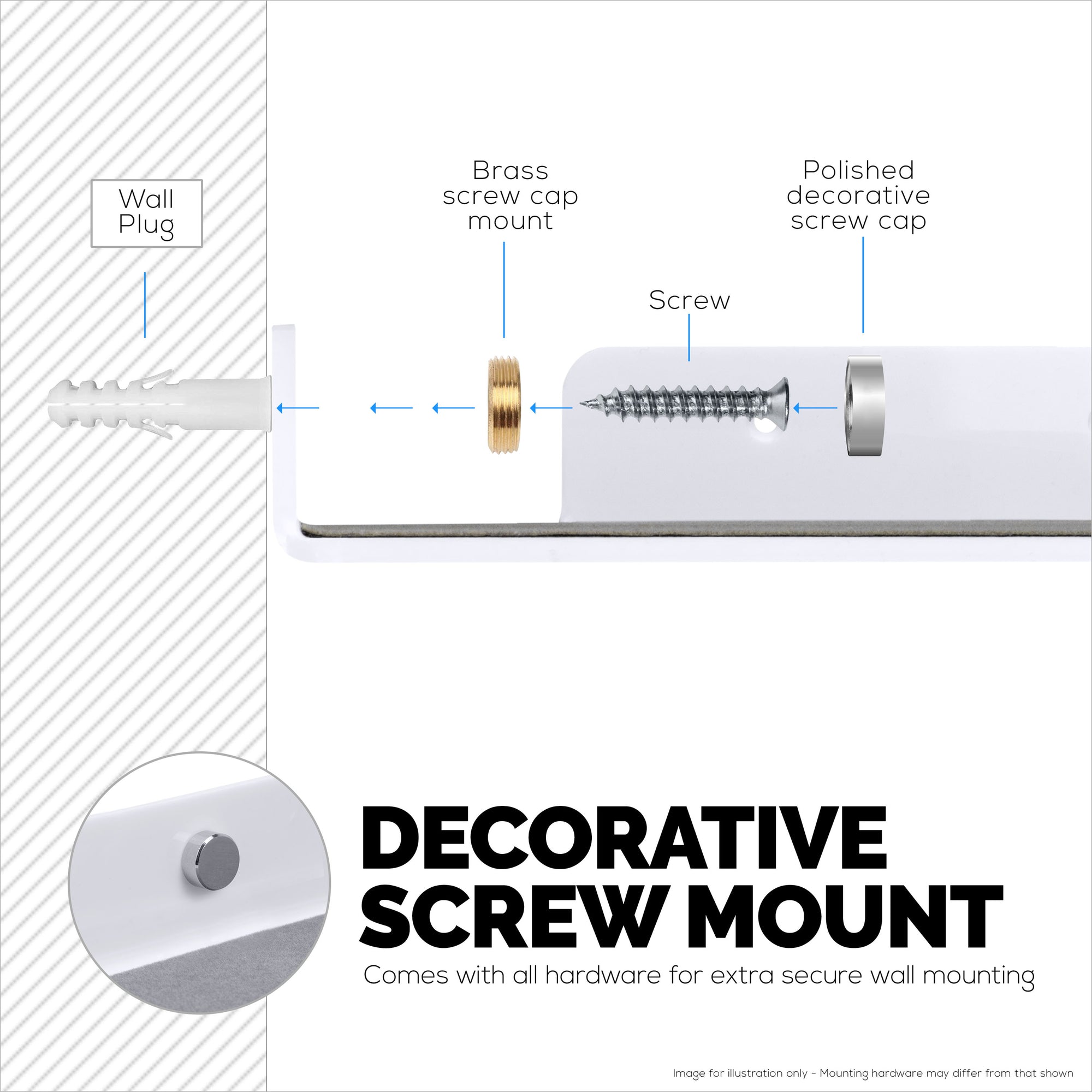3 عبوات من أرفف الزاوية ذات الحجم المختلط (8 "9.5" و 10 ") لمكبرات الصوت والكتب والديكور والنباتات والكاميرات والصور والمطبخ والحمام وأجهزة التوجيه والمزيد من أرفف الحائط الأكريليك الصغيرة الشاملة