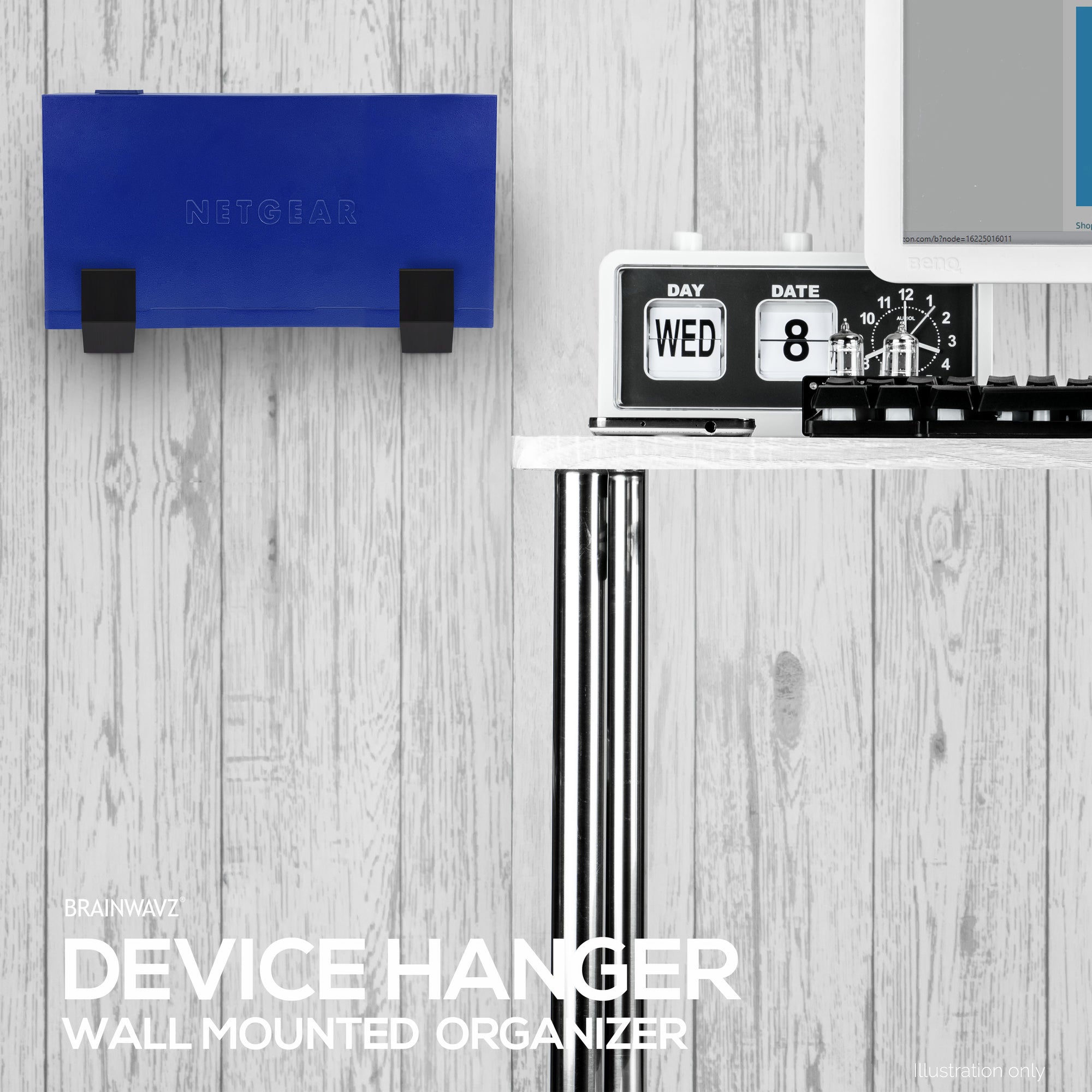 2.5 "حامل شماعات مثبتة على الحائط لصندوق الكابلات ، لاصق ومسمار ، لأجهزة التوجيه ، أجهزة الكمبيوتر المحمولة ، المودم ، شبكة Wifi ، Apple TV ، محول الشبكة والمزيد