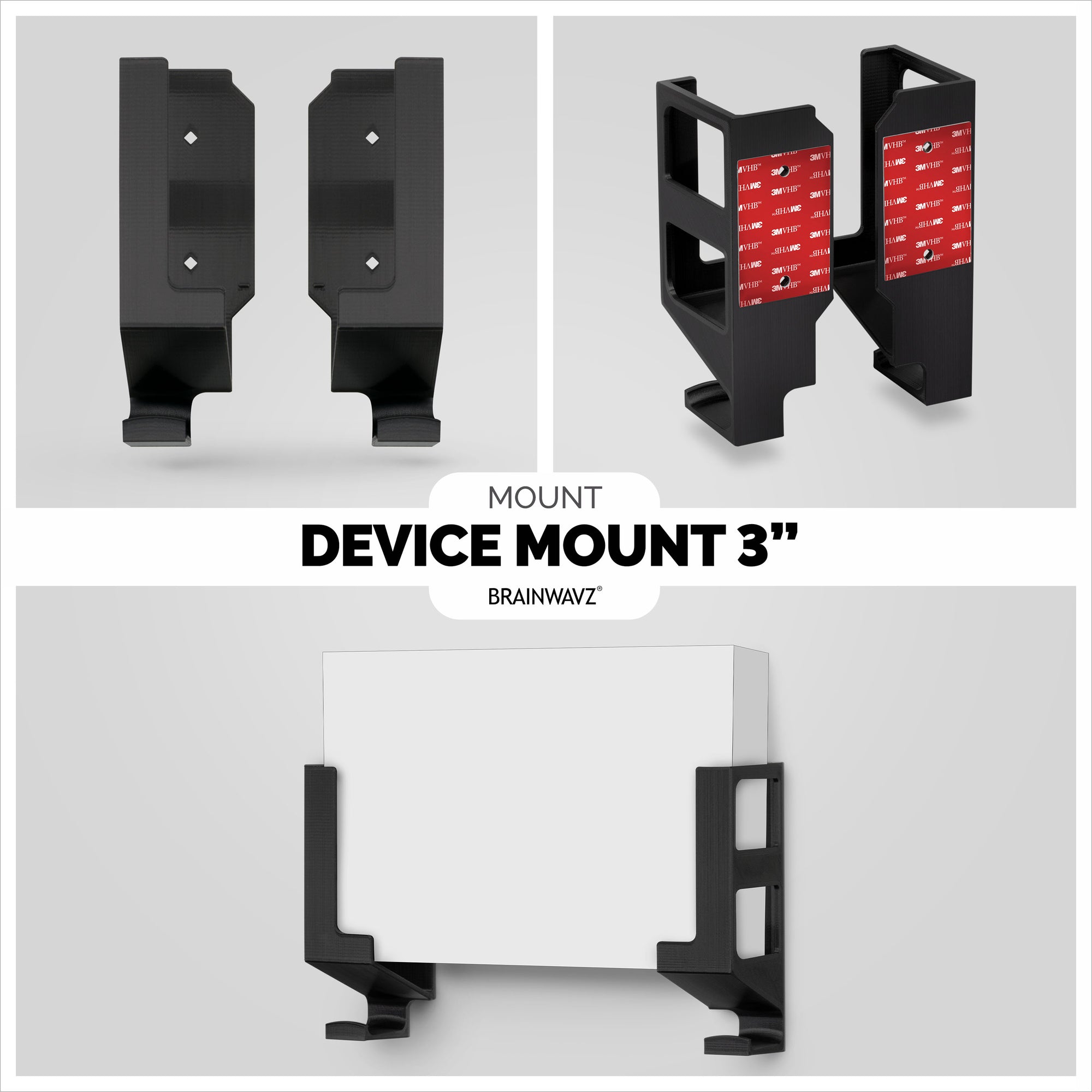 حامل حائط عمودي 3 بوصات وشماعات سماعة رأس ، لاصق ومسمار لأجهزة الكمبيوتر المحمولة ، صندوق كابل تلفزيون شبكة مودم ، محول الشبكة والمزيد