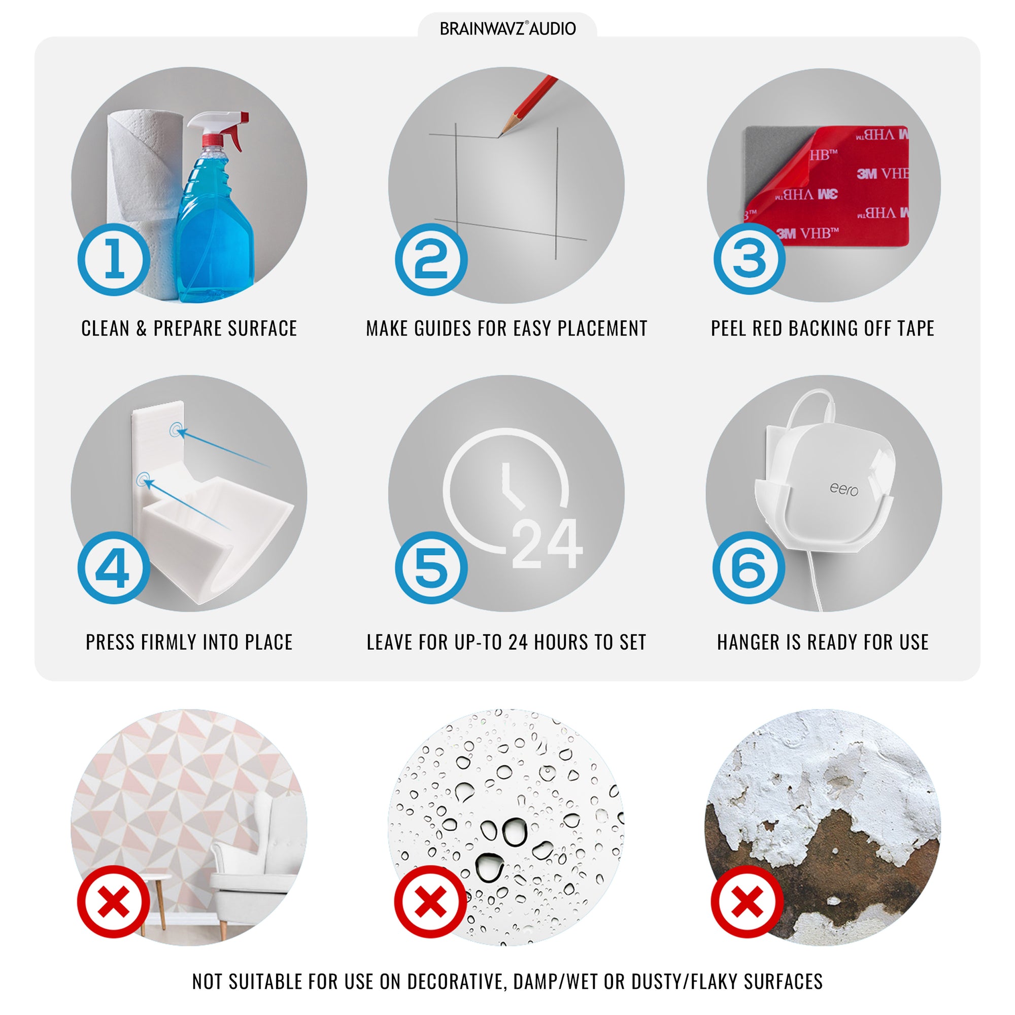 Eero Mesh-Klebe-Winkel-Wandhalterung - einfach zu installieren