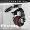 The Gorgon - Under Desk Headphone &amp; Game Controller Hanger Mount - Suitable for Xbox, PS5/PS4, Universal Adhesive Mount, No Screws