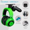 The Gorgon - Under Desk Headphone &amp; Game Controller Hanger Mount - Suitable for Xbox, PS5/PS4, Universal Adhesive Mount, No Screws