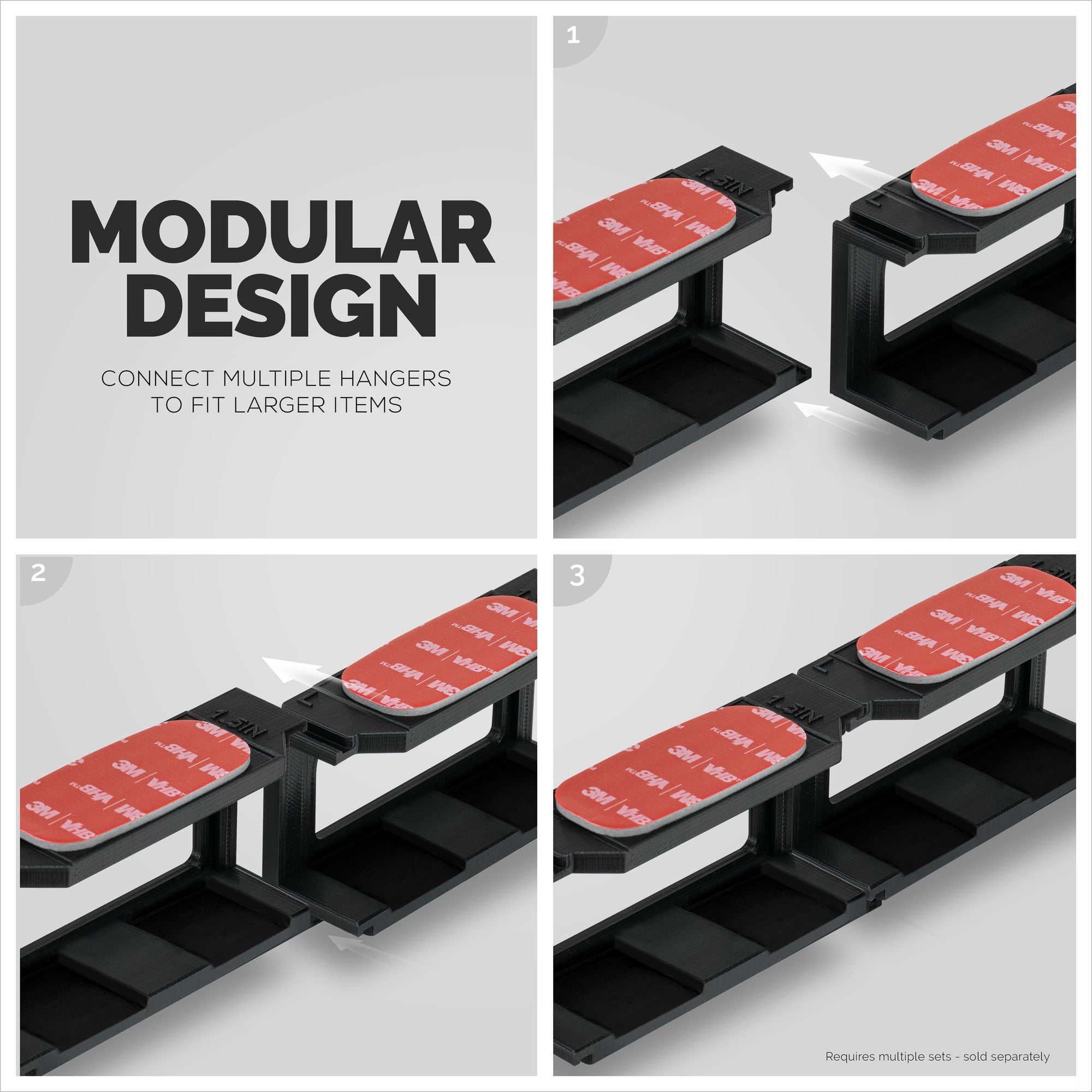 Modulært under skrivebordsbeslag til tastaturer, routere, kabelbokse og mere