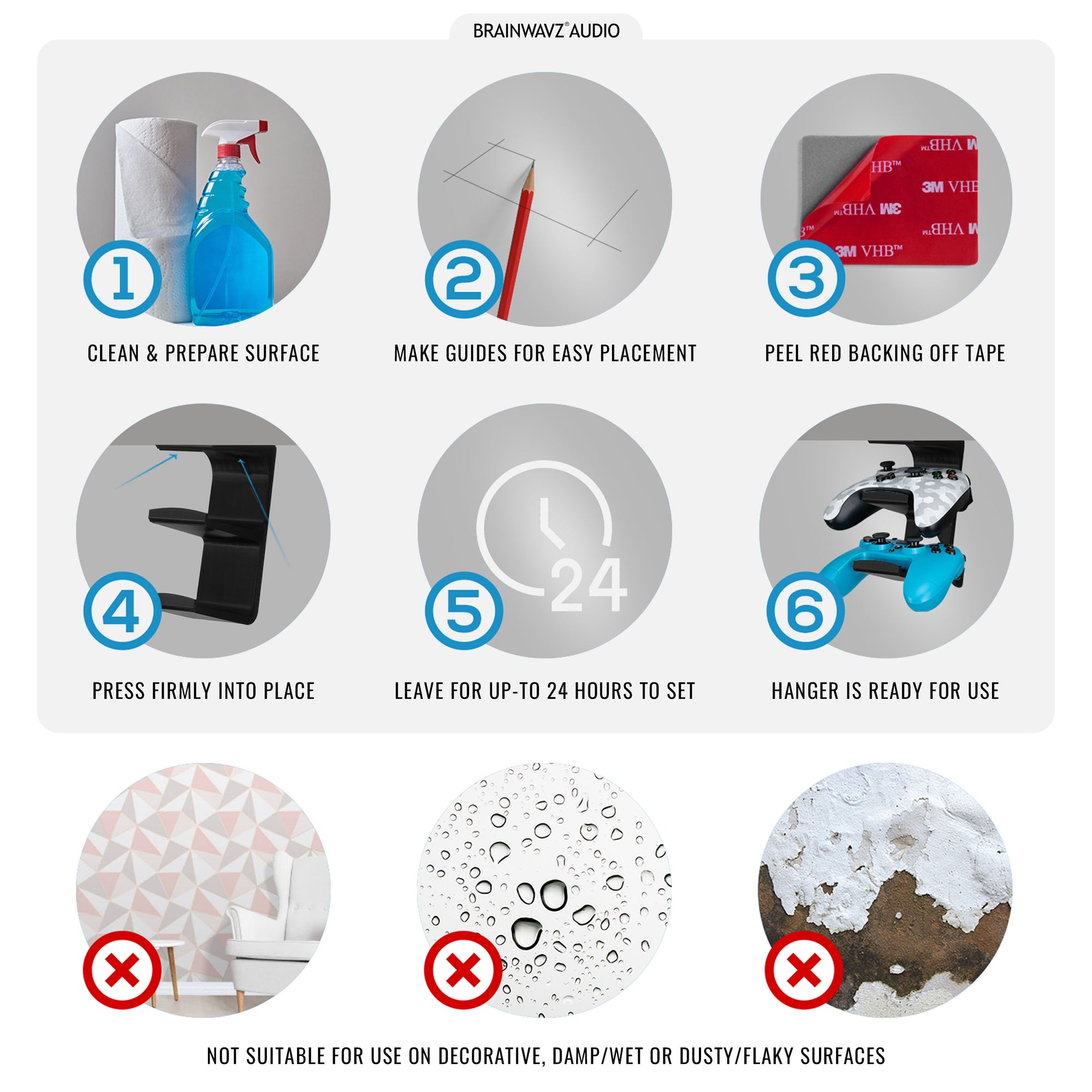 Iris - under skrivebordet Dobbelt Universal Controller Mount