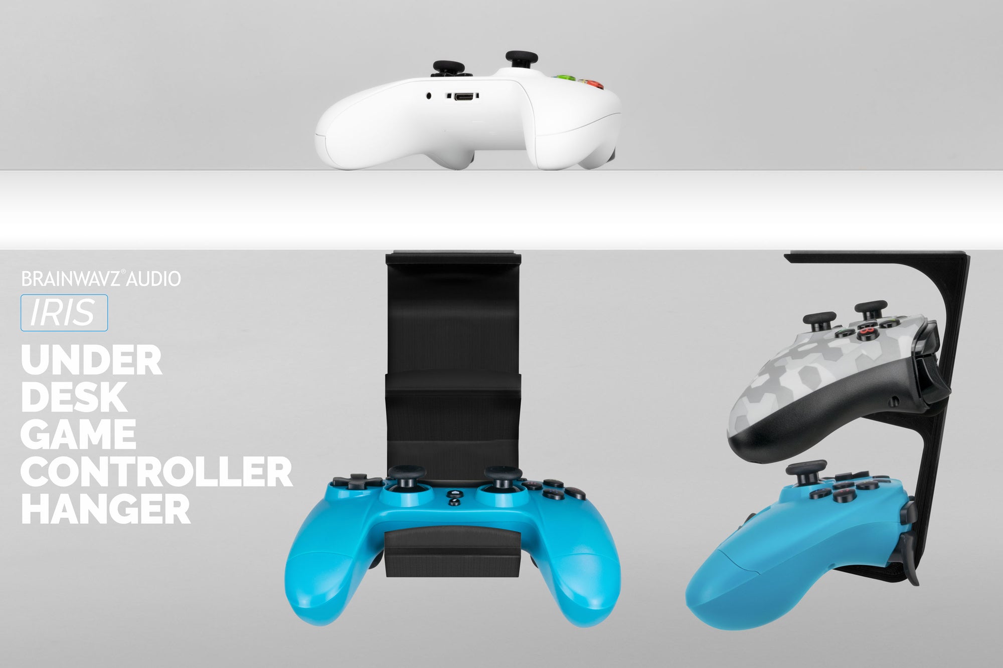 Iris - under skrivebordet Dobbelt Universal Controller Mount