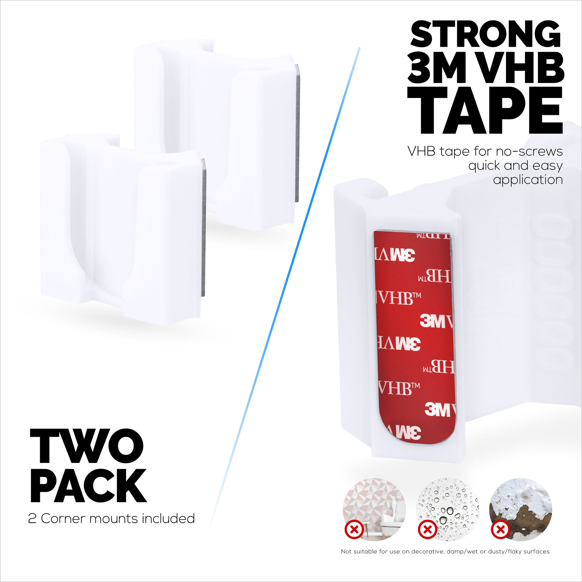 حامل حائط زاوية لكاميرا LaView LV-PWF1 1080P HD الداخلية ، حامل كاميرا أمان لاصق ، يقلل من البقع العمياء والفوضى ، اللاصق والمسمار