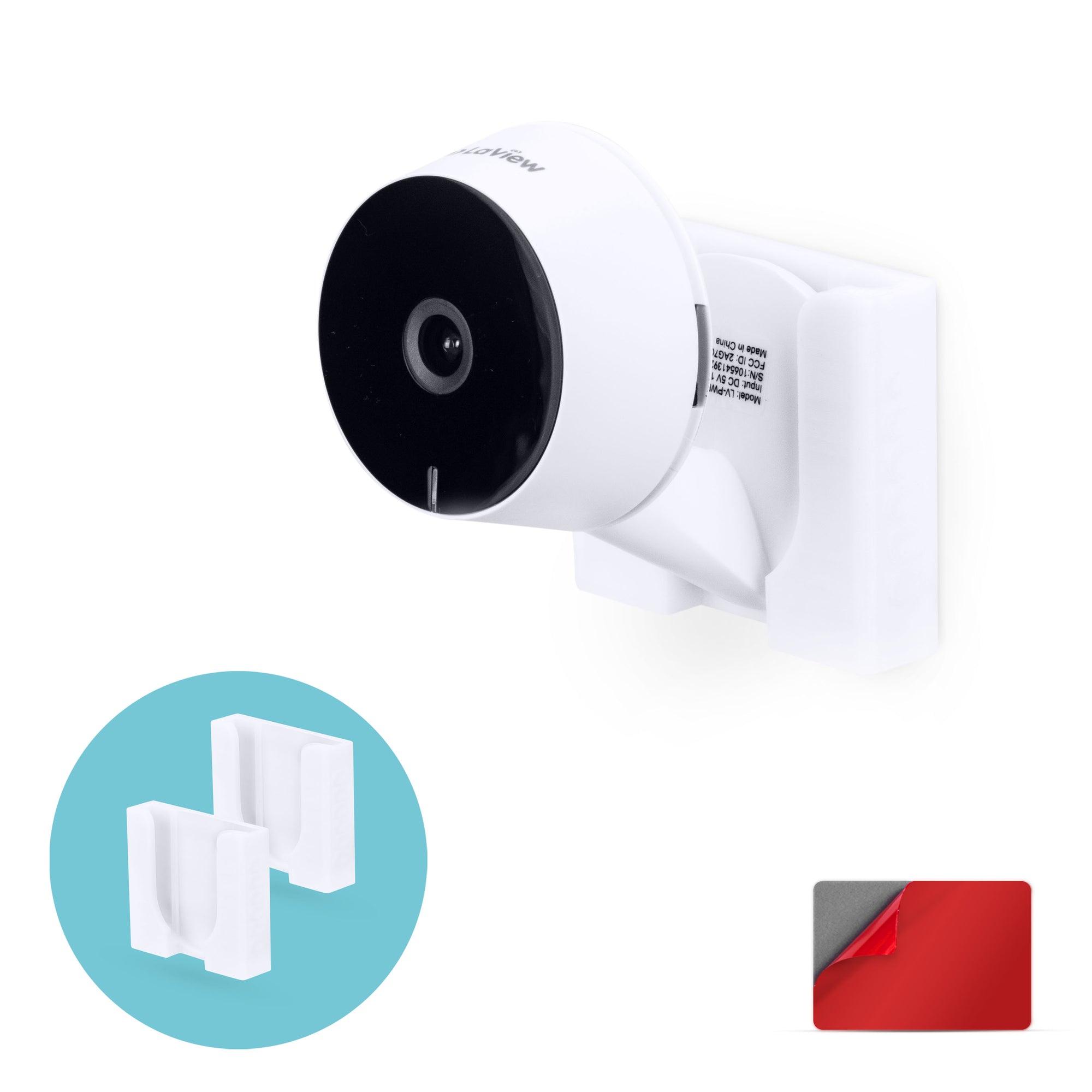 التثبيت على الحائط لكاميرا LaView LV-PWF1 1080P HD الداخلية ، حامل كاميرا الأمان اللاصق ، يقلل من البقع العمياء والفوضى ، التركيب اللاصق والمسمار