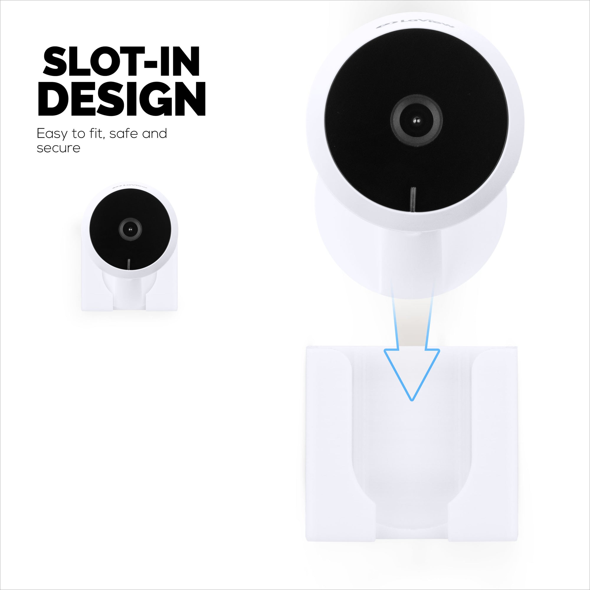 التثبيت على الحائط لكاميرا LaView LV-PWF1 1080P HD الداخلية ، حامل كاميرا الأمان اللاصق ، يقلل من البقع العمياء والفوضى ، التركيب اللاصق والمسمار