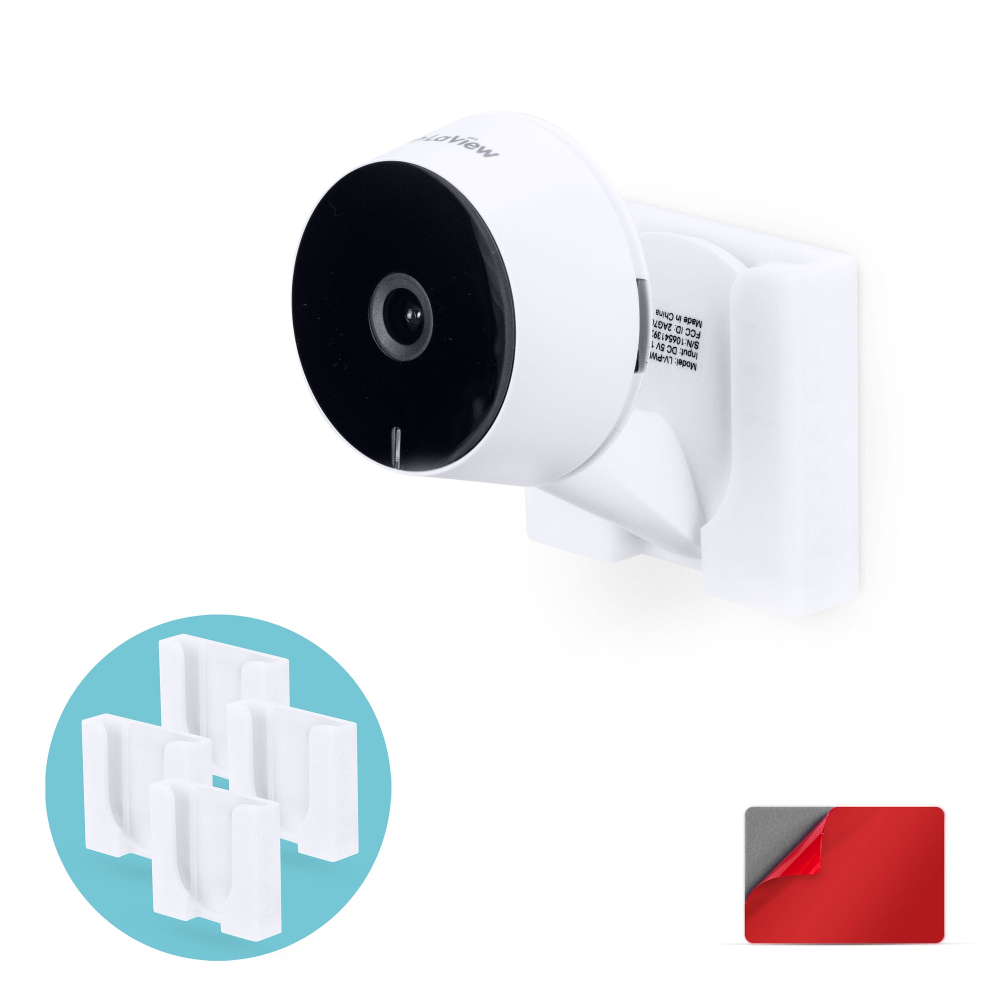 التثبيت على الحائط لكاميرا LaView LV-PWF1 1080P HD الداخلية ، حامل كاميرا الأمان اللاصق ، يقلل من البقع العمياء والفوضى ، التركيب اللاصق والمسمار