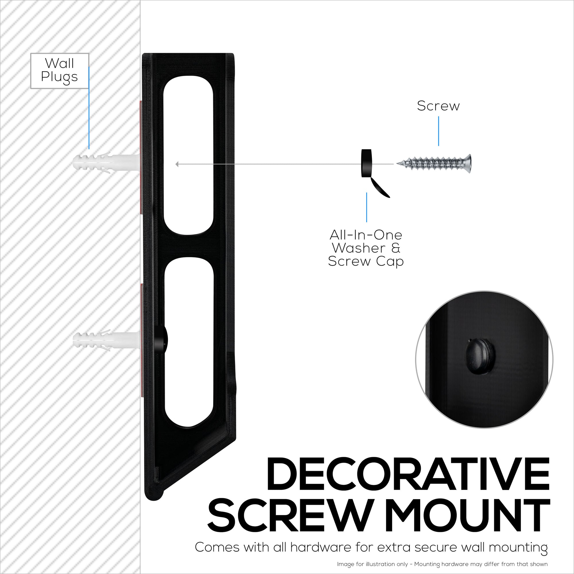 حامل كمبيوتر محمول مثبت على الحائط مع لاصق ومسمار ، 1.2 بوصة / 31 ملم ، لأجهزة Macbooks ، والسطح ، ولوحات المفاتيح ، والمفاتيح ، والأجهزة اللوحية والمزيد