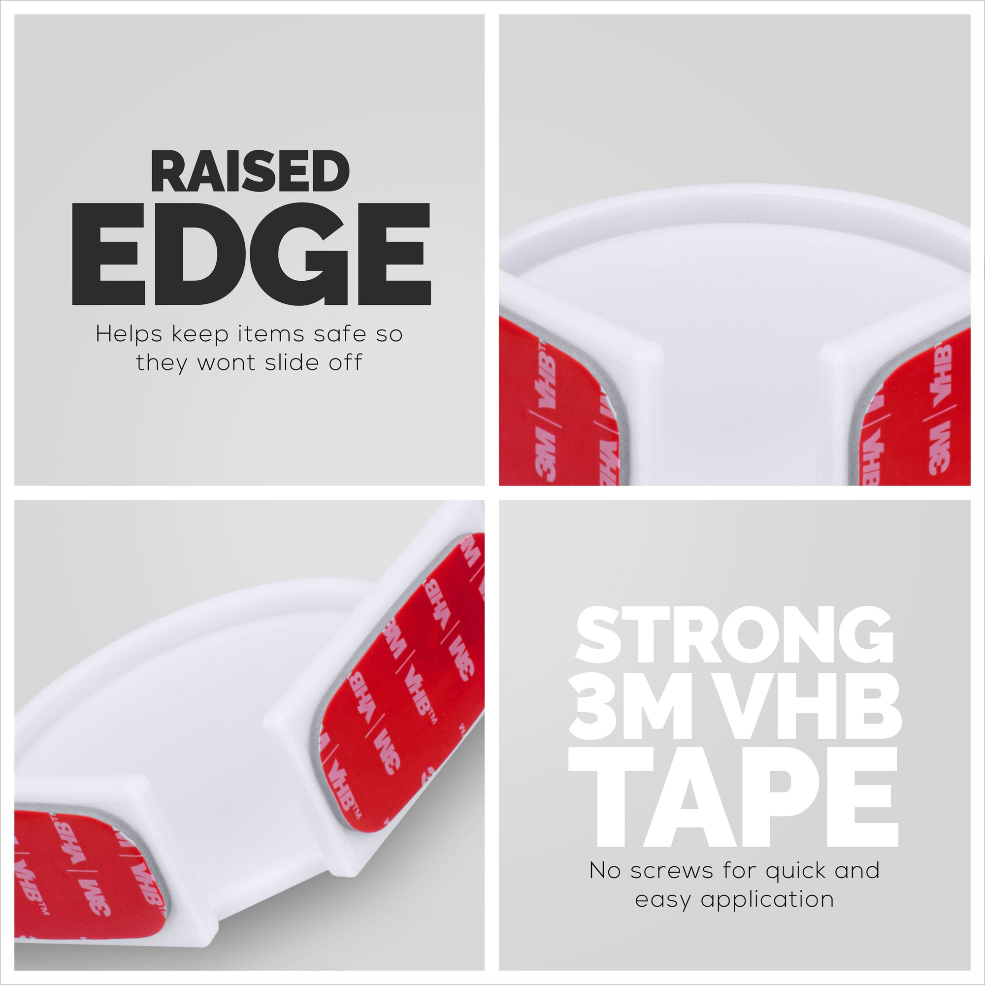 Selvklæbende lille cirkulært hjørne flydende hylde til sikkerhedskameraer, babyalarmer, højttalere, planter & amp; Mere