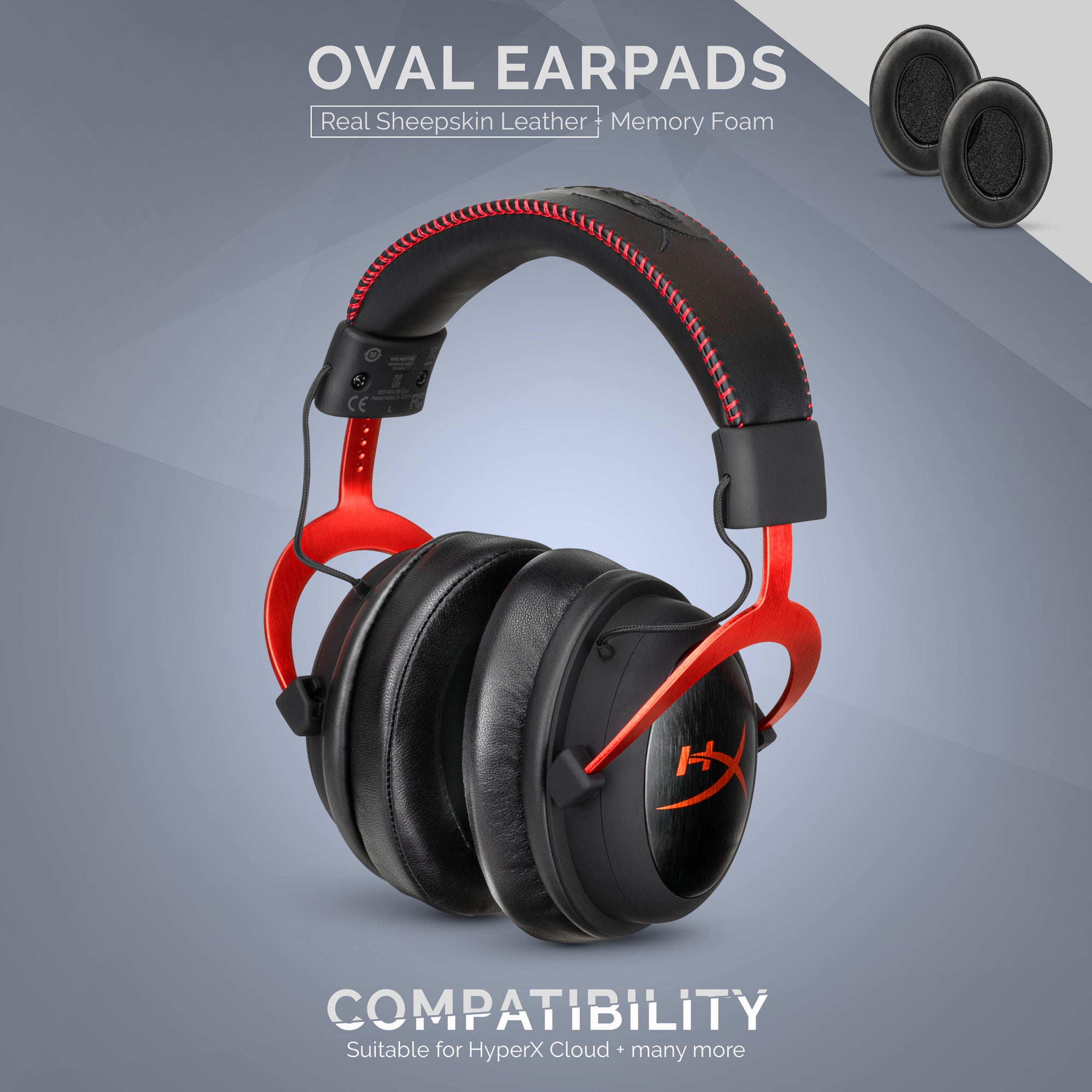 <transcy>Protetores de ouvido de espuma com memória para fones de ouvido - Oval - Couro de pele de carneiro</transcy>