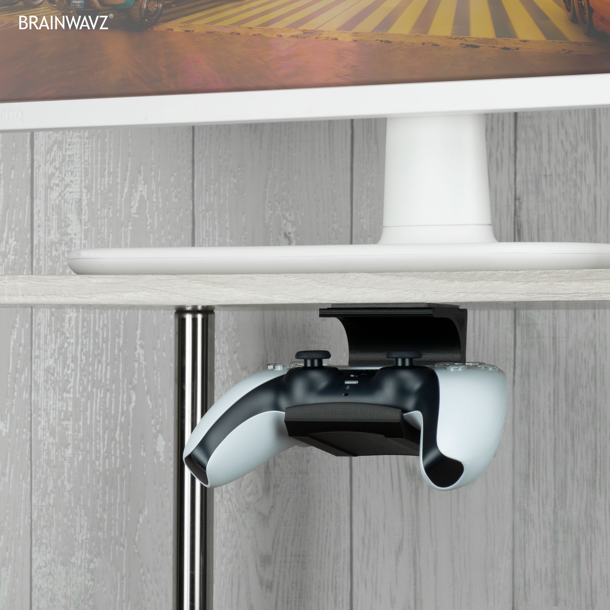 حامل وحدة تحكم لعبة PlayStation PS5 تحت سطح المكتب - سهل التركيب ، بدون براغي أو فوضى