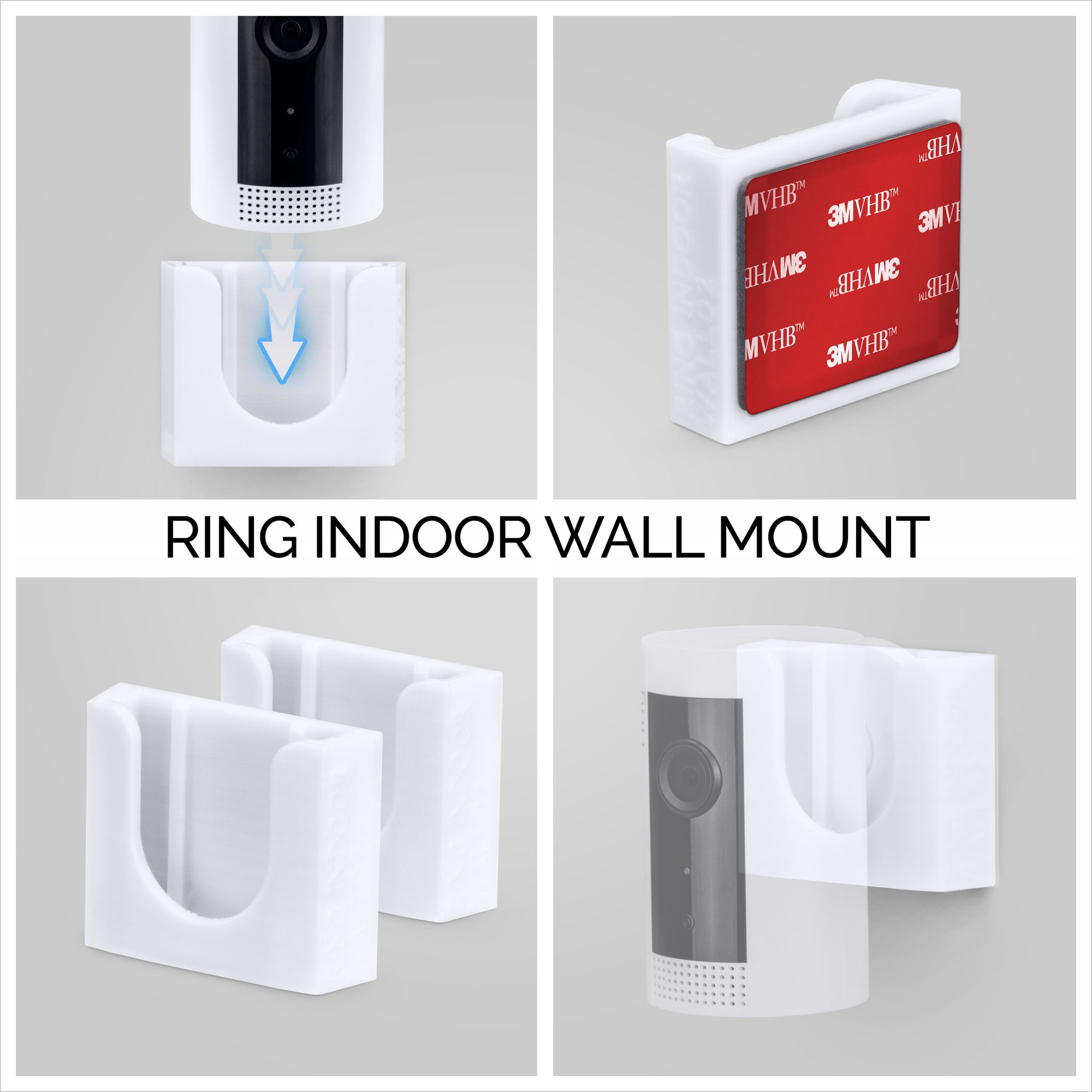 حلقة تثبيت على الحائط للكاميرا الداخلية (عبوتان) حامل لاصق ، سهل التركيب ، بدون براغي أو حفر (WH2)