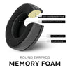 Headphone Memory Foam Earpads - Round - Hybrid