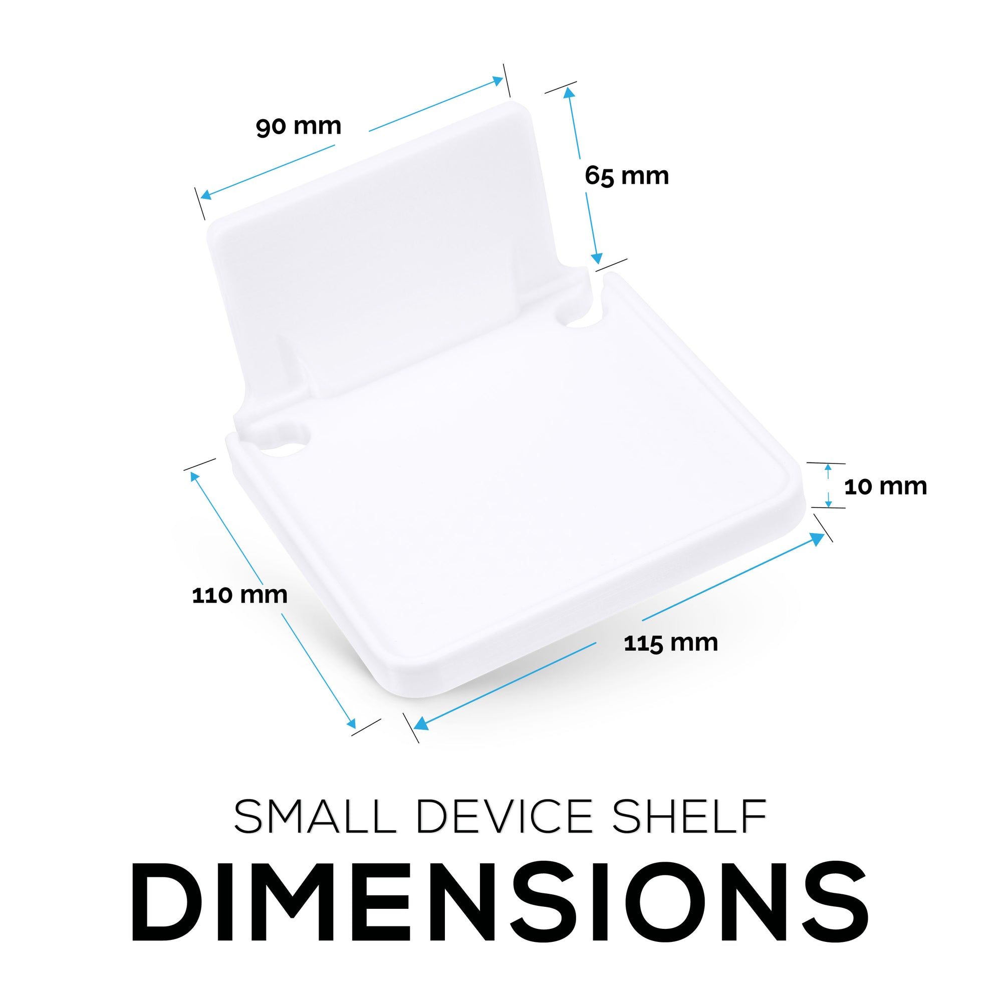 Adhesive Floating Small Shelf (160) Wall Mounted with Cable Management - Easy To Install, No Mess