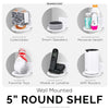5” Round Floating Shelf, Screw &amp; Adhesive, for Security Cameras, Baby Monitors, Speakers, Plants &amp; More
