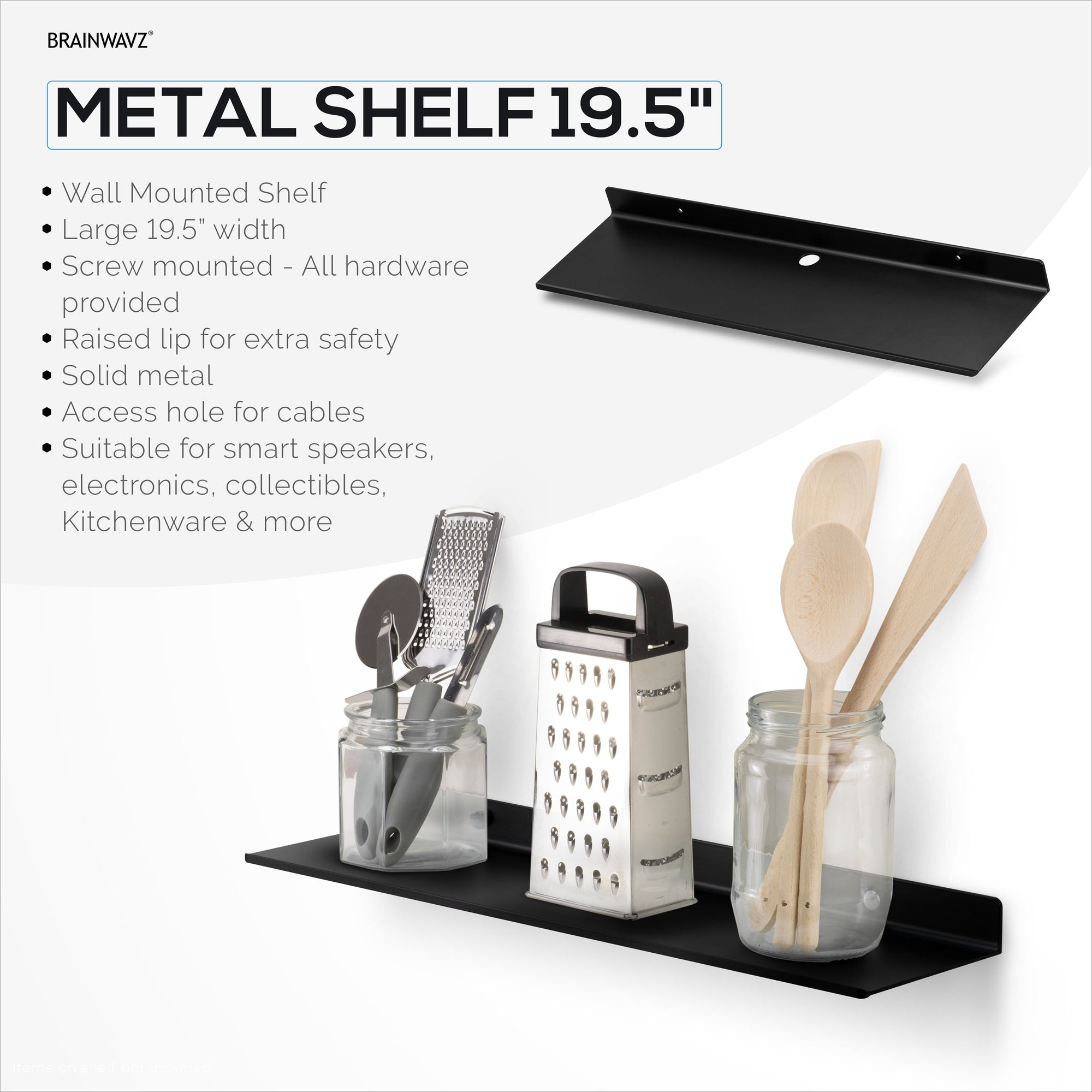 رف جداري معدني عالمي عائم من قطعتين مقاس 2 بوصة للكتب والمنظم ومكبرات الصوت والنباتات والكاميرات والكتب والديكور والتخزين وأجهزة التوجيه والمزيد