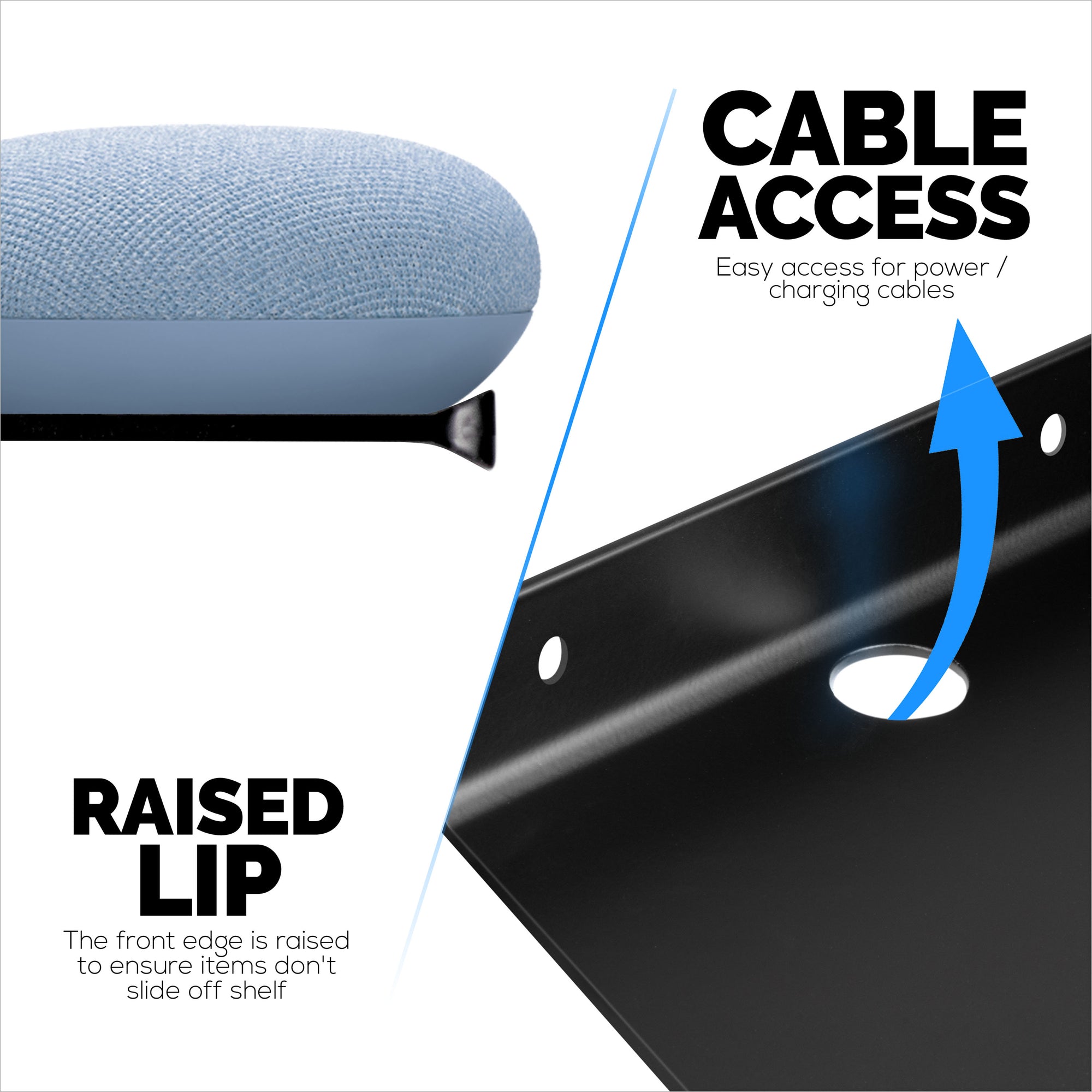 2-Pack 6 "رف جداري معدني عائم لمكبرات الصوت والكتب والديكور والنباتات والكاميرات والصور والمطبخ والمرحاض وأجهزة التوجيه والمزيد من أرفف الحامل الصغيرة العالمية