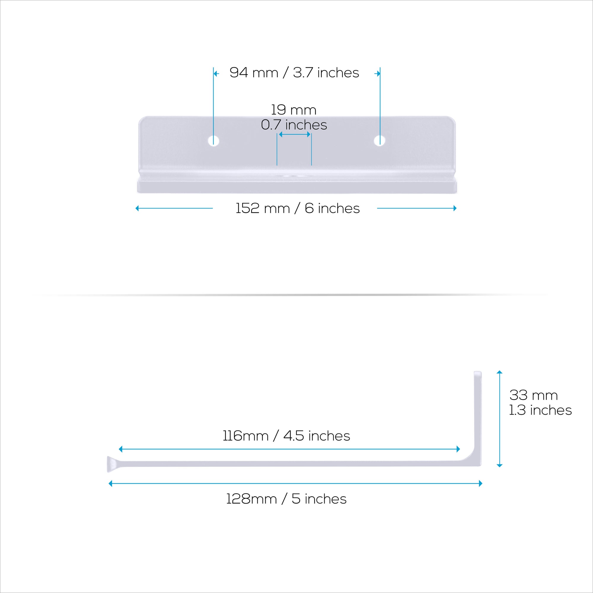 2-Pack 6 "رف جداري معدني عائم لمكبرات الصوت والكتب والديكور والنباتات والكاميرات والصور والمطبخ والمرحاض وأجهزة التوجيه والمزيد من أرفف الحامل الصغيرة العالمية