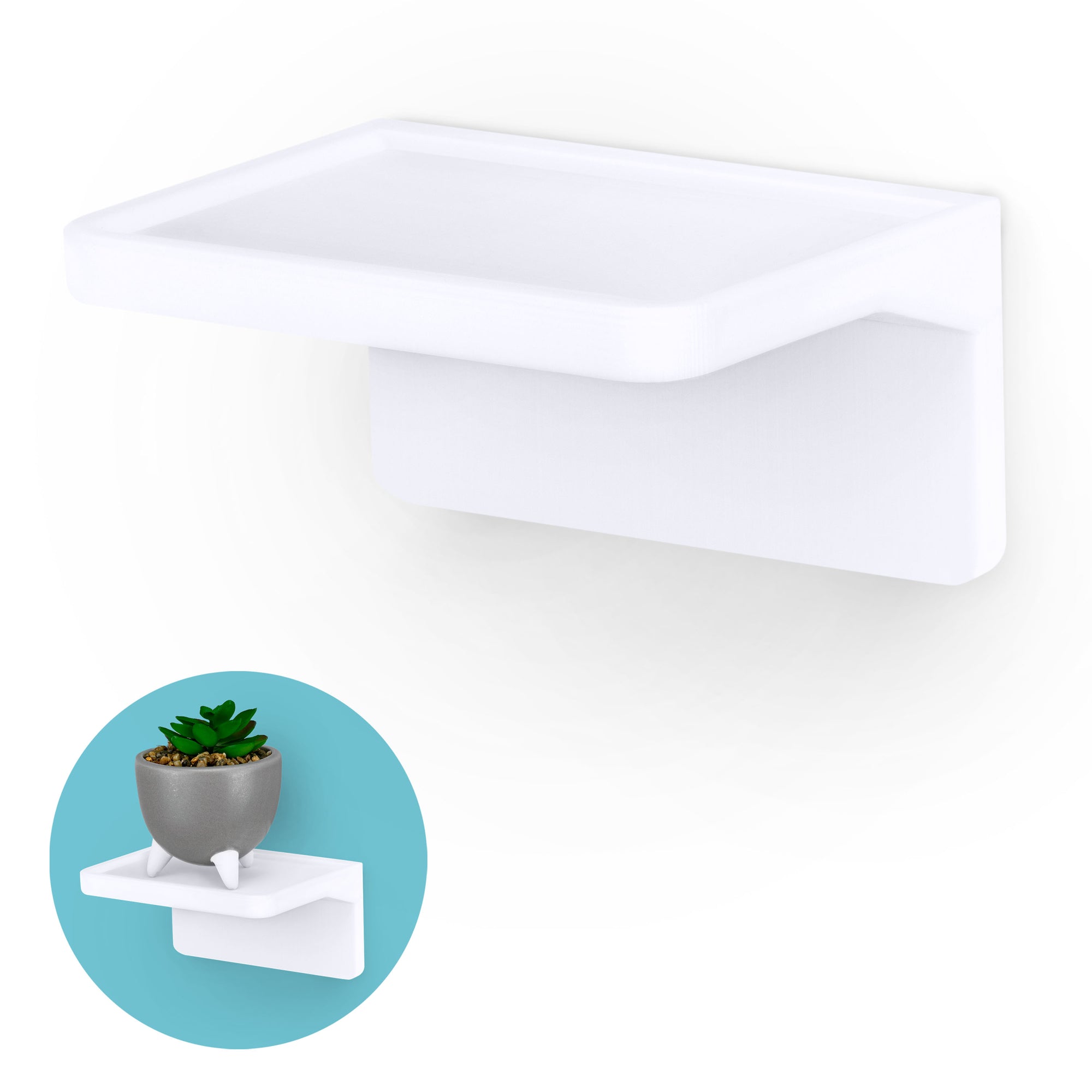 4.4" Adhesive Floating Shelf (UM155) for Cameras, Baby Monitors, Plants & More (113mm x 83mm / 4.4” x 3.2”)