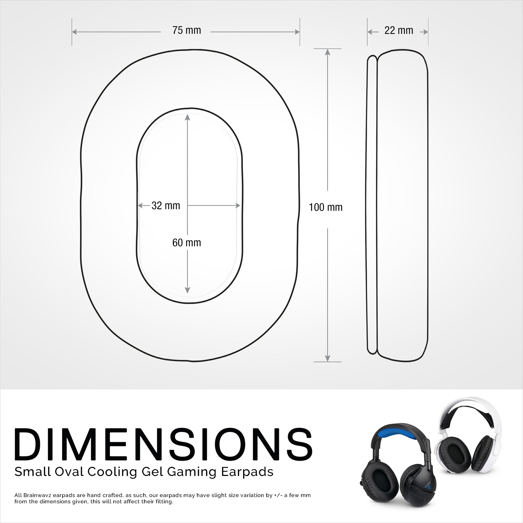 وسادات أذن محسّنة لسماعات الألعاب - بيضاوية صغيرة - جلد PU مع جل تبريد ورغوة ذاكرة من أجل Steelseries و Hyperx و Sony MDR-7506 و AKG و Turtlebeach و Sennheiser والمزيد