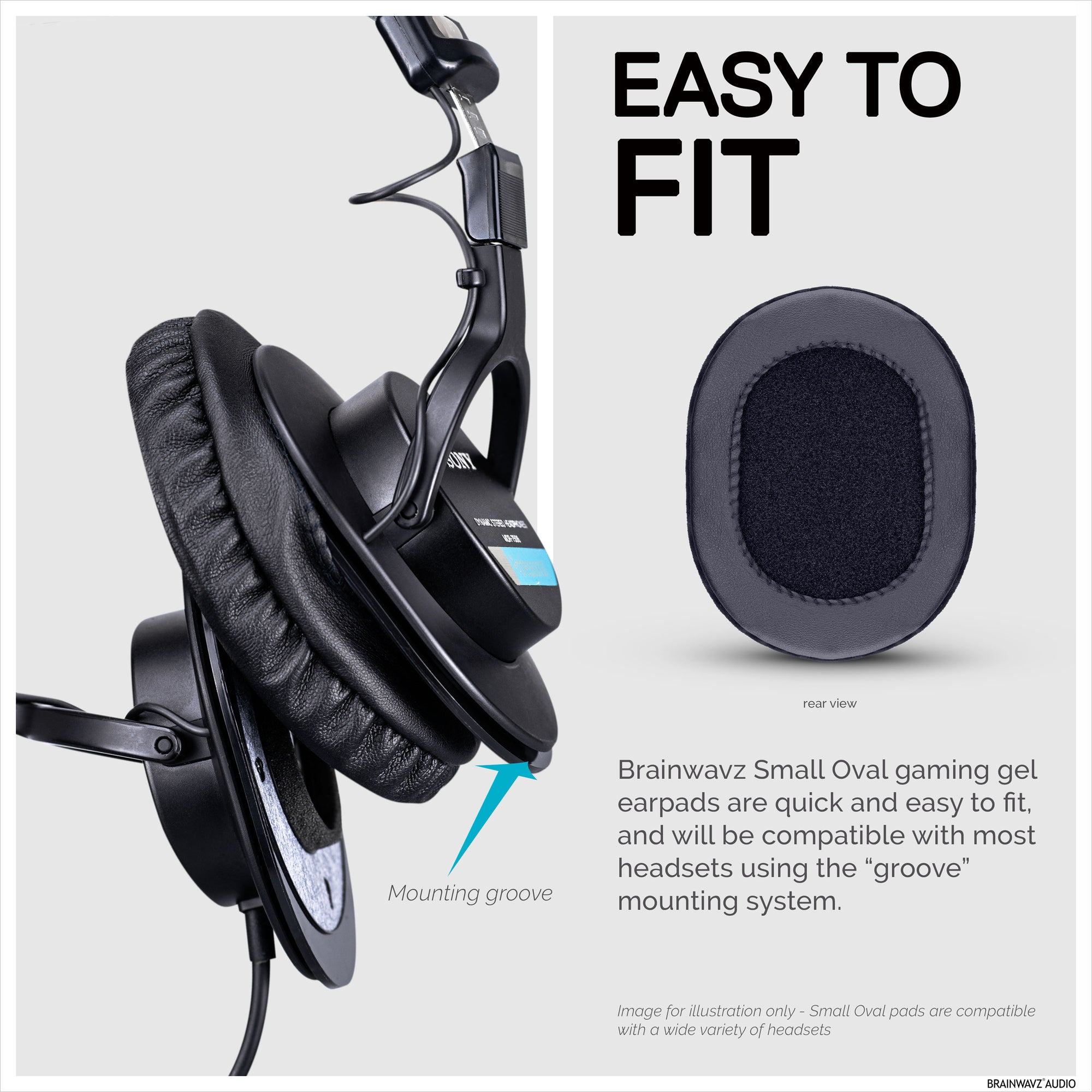 وسادات أذن محسّنة لسماعات الألعاب - بيضاوية صغيرة - جلد PU مع جل تبريد ورغوة ذاكرة من أجل Steelseries و Hyperx و Sony MDR-7506 و AKG و Turtlebeach و Sennheiser والمزيد