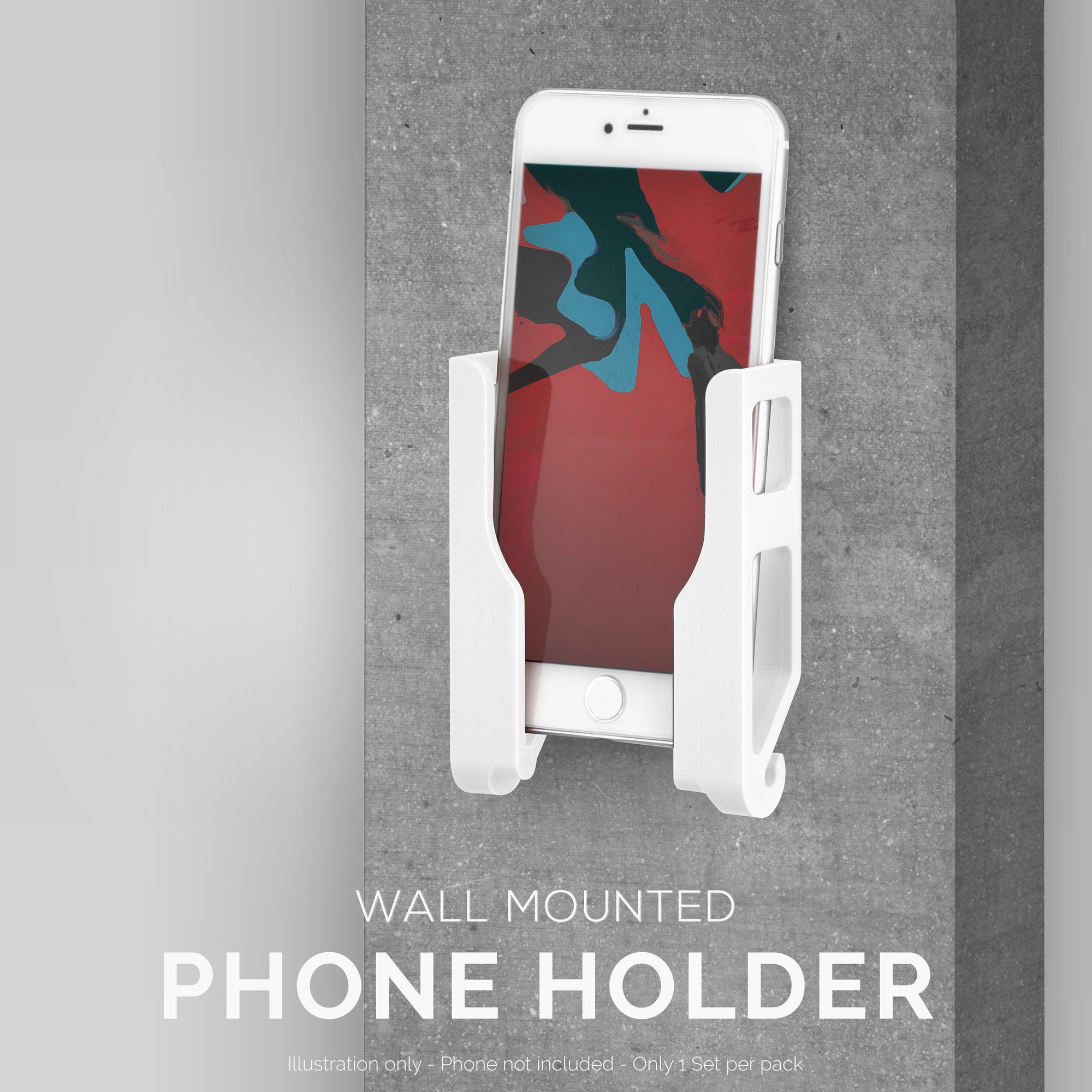 Adhesive Universal Tablet & Phone Wall Mount - Suitable for iPhones, iPads and most Android Phones & Tablets