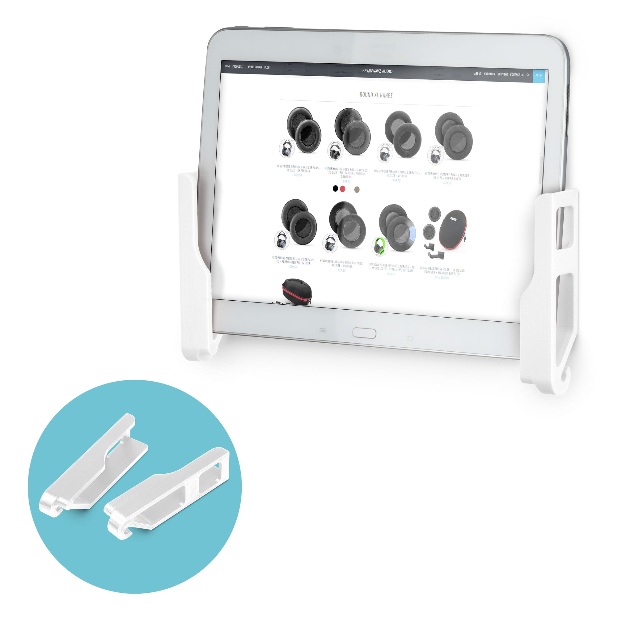 Adhesive Universal Tablet & Phone Wall Mount - Suitable for iPhones, iPads and most Android Phones & Tablets