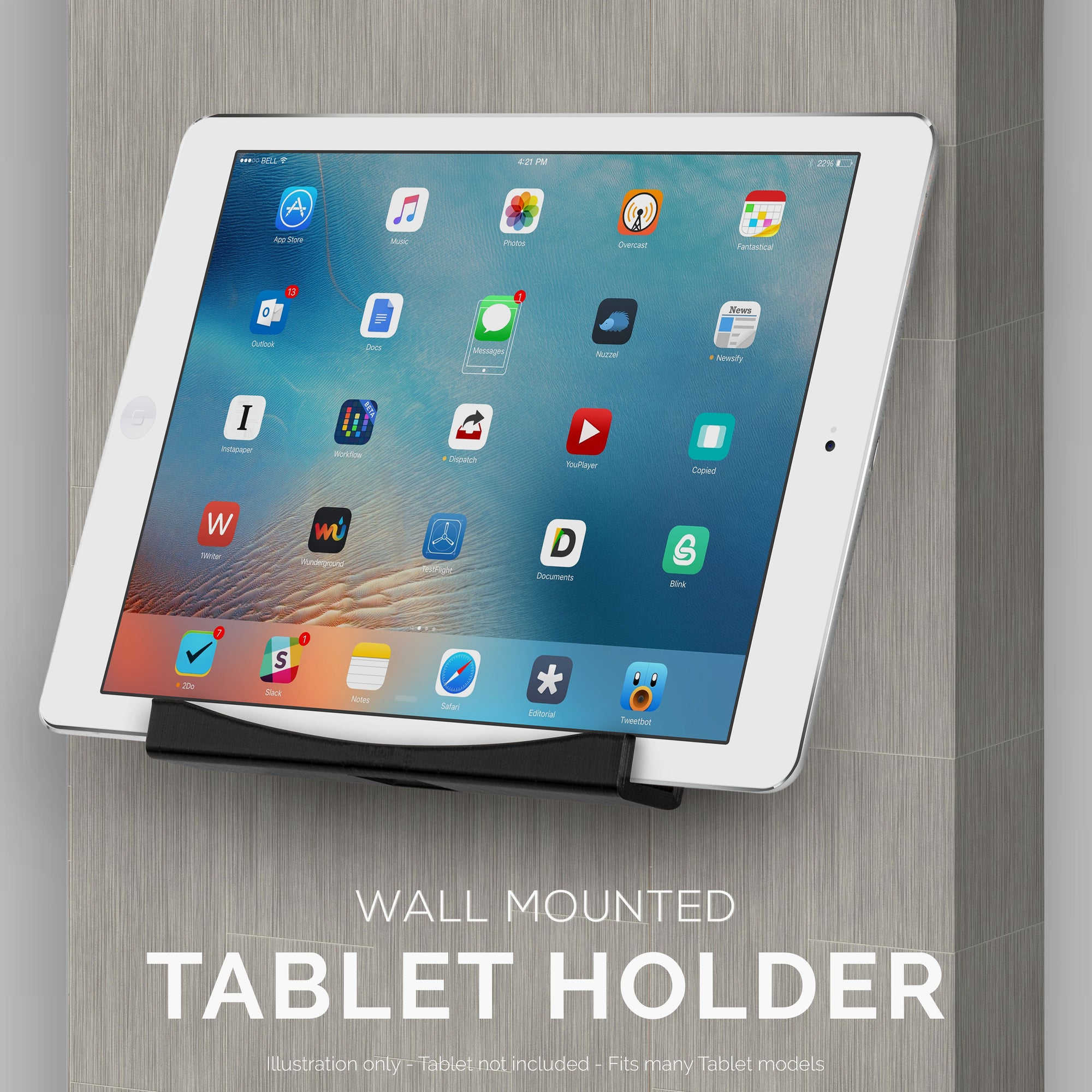 شماعات لاصقة مثبتة على الحائط لأجهزة iPad و Android اللوحية - TM03