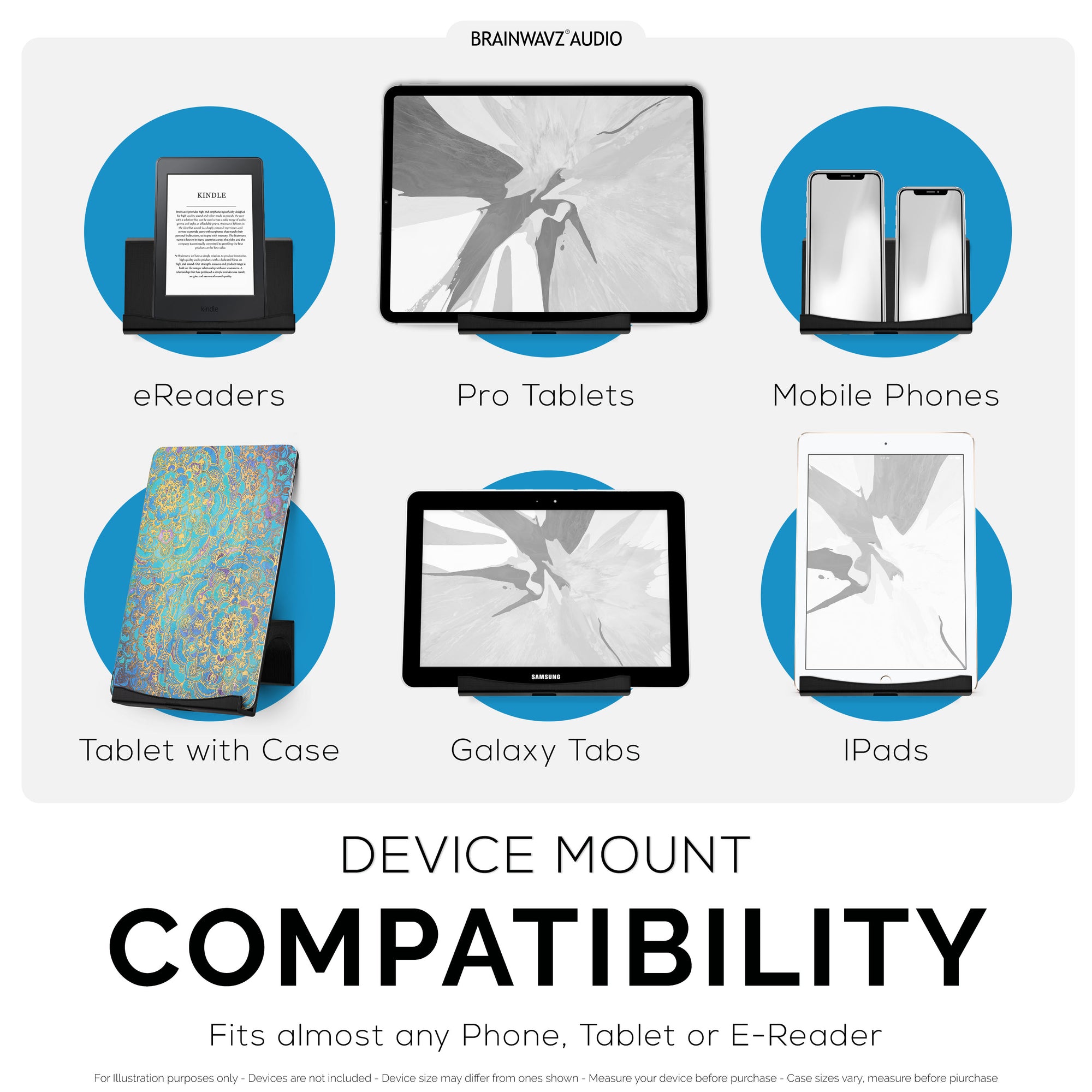 شماعات لاصقة مثبتة على الحائط لأجهزة iPad و Android اللوحية - TM03